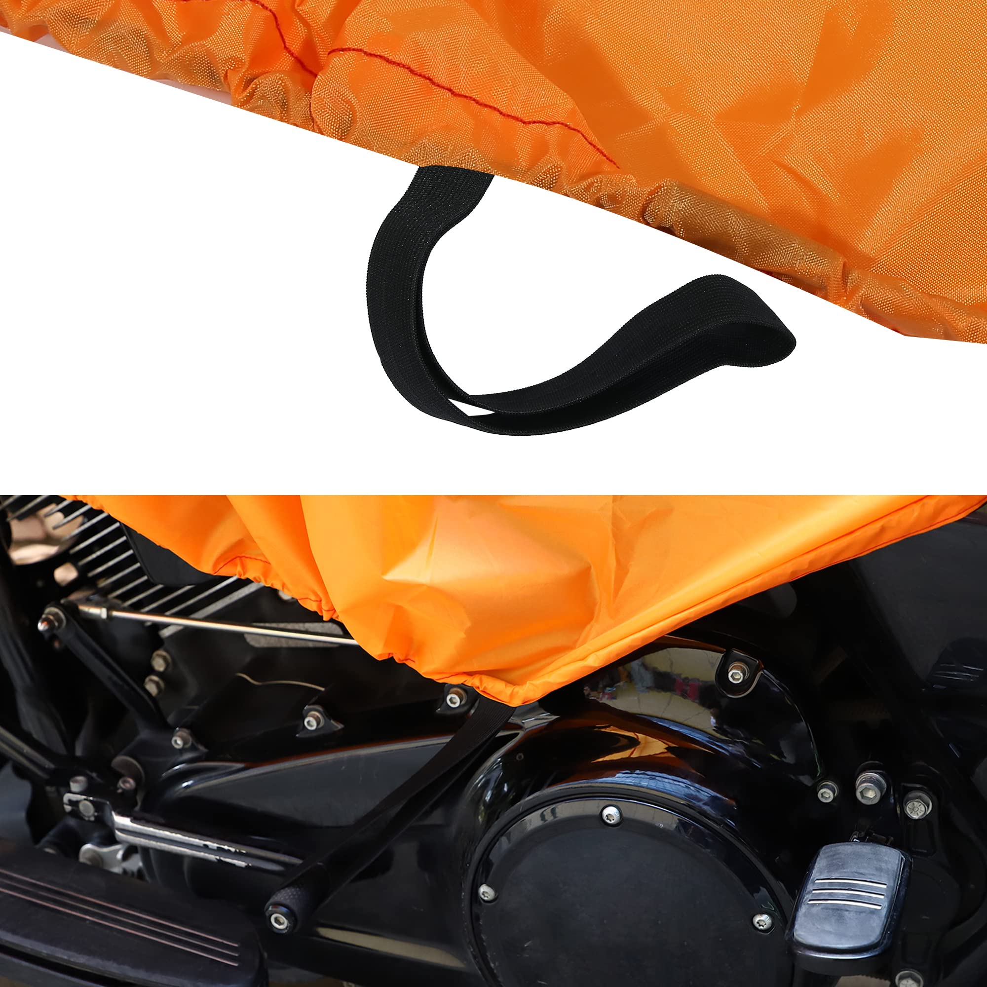 X Autohaux Motorcycle Cover Lightweight Half Cover Outdoor Waterproof Rain Dust Protector Orange M Size For Most Full Dress Tour