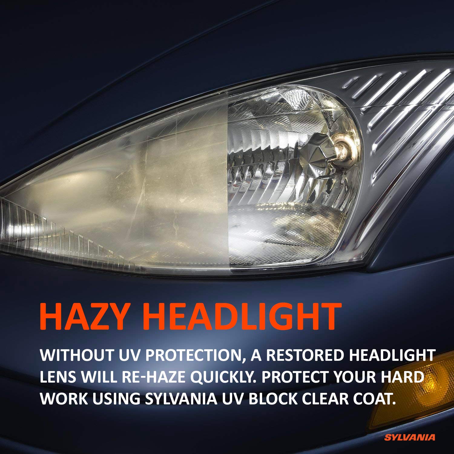 SYLVANIA Headlight Restoration Kit - UV Block Clear Coat, Surface Activator, 1 Fl Oz