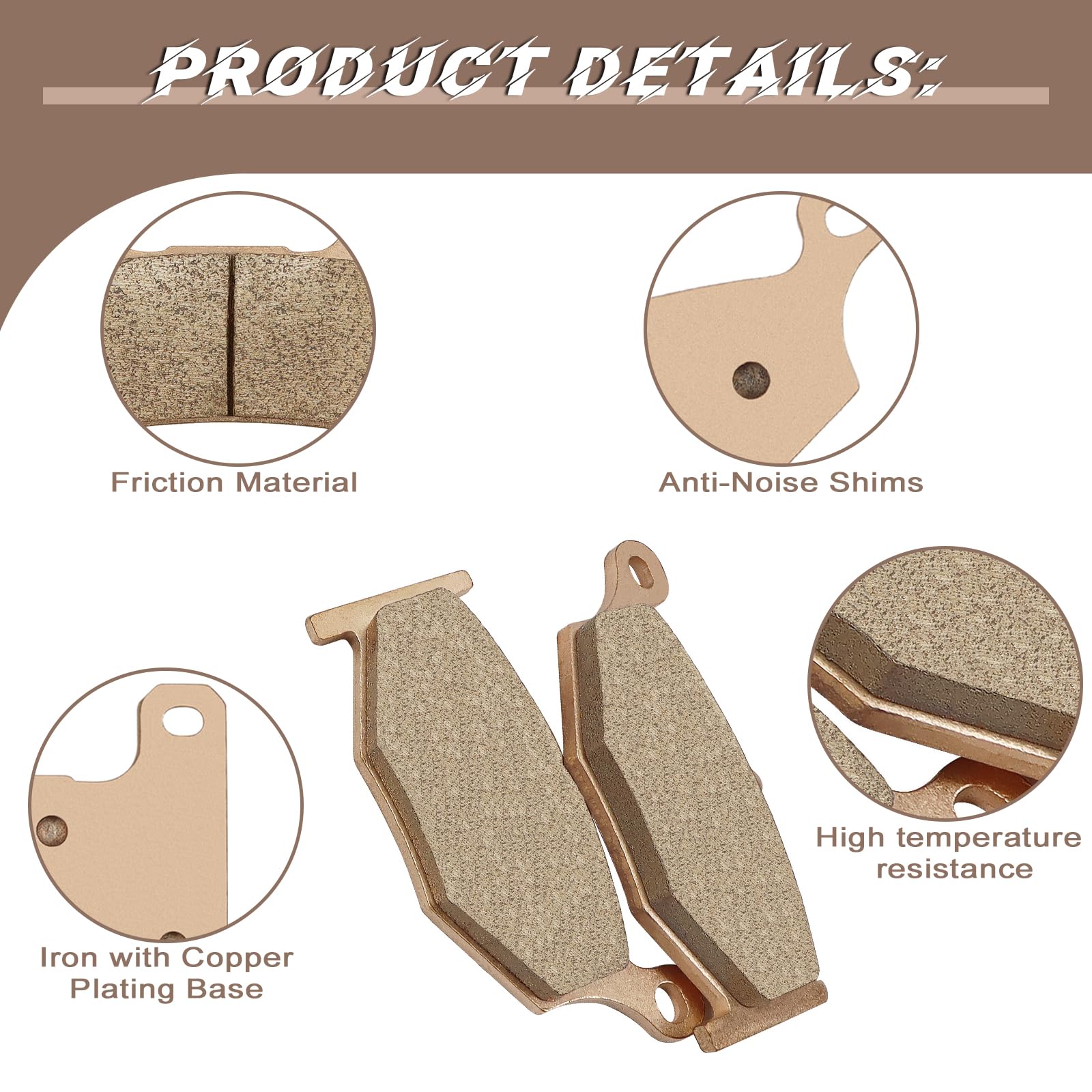 Sintered Front And Rear Brake Pads For Suzuki Gsxr 600 2006-2010, Gsxr 1000 2007-2008, Gsxr 750 2006-2010, Gsx1300R Hayabusa 130
