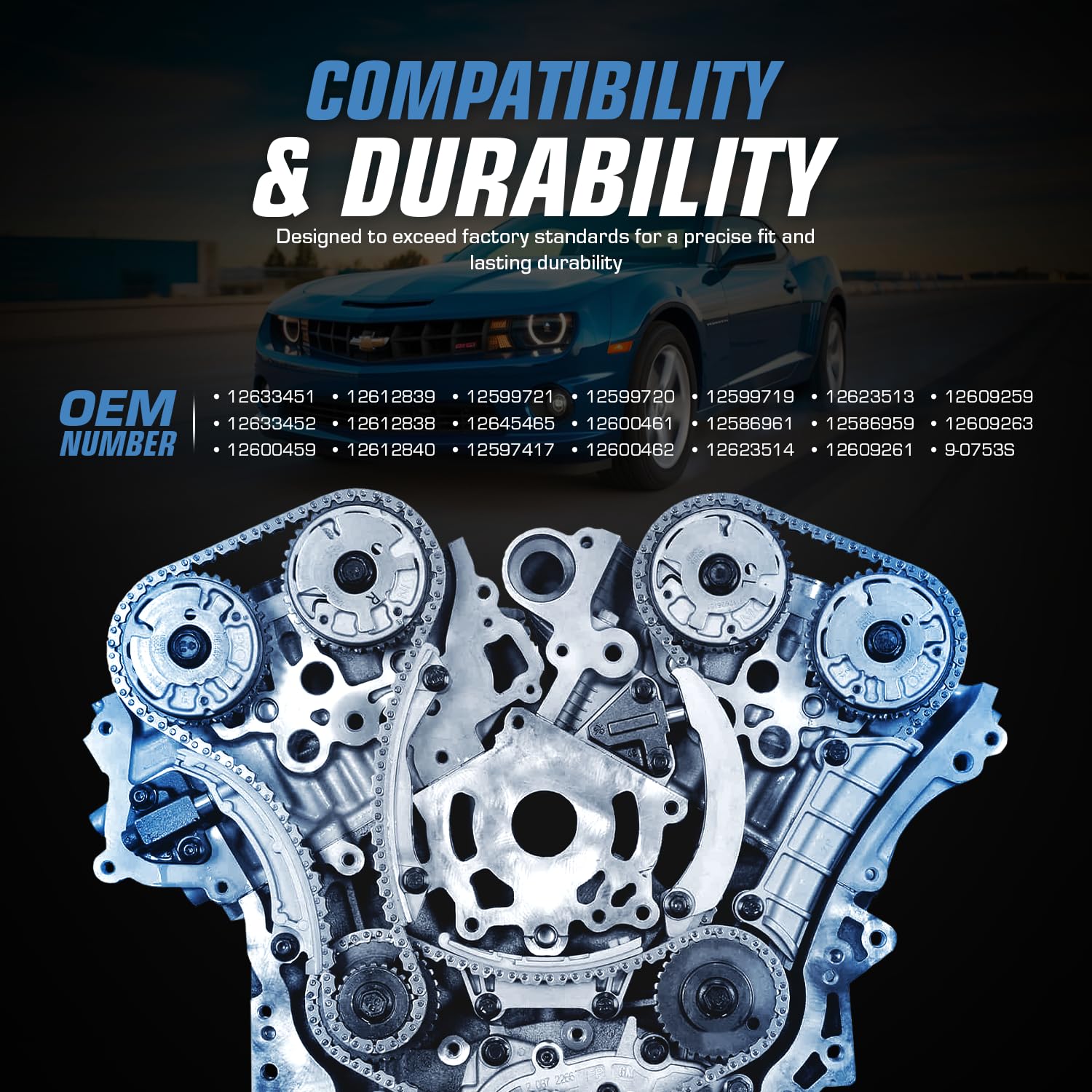Auto Parts Prodigy Timing Chain Kit with VVT for 2.8L 3.0L 3.6L Chevy Equinox, Malibu, Traverse, GMC, Cadillac, Buick