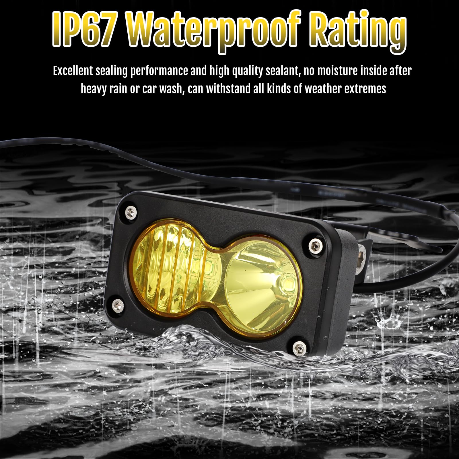 Motoparty Headlight Kit for Sur-Ron X260, Yellow 3 Inch LED Pods, Aluminum, Model XZLP-M99W1842