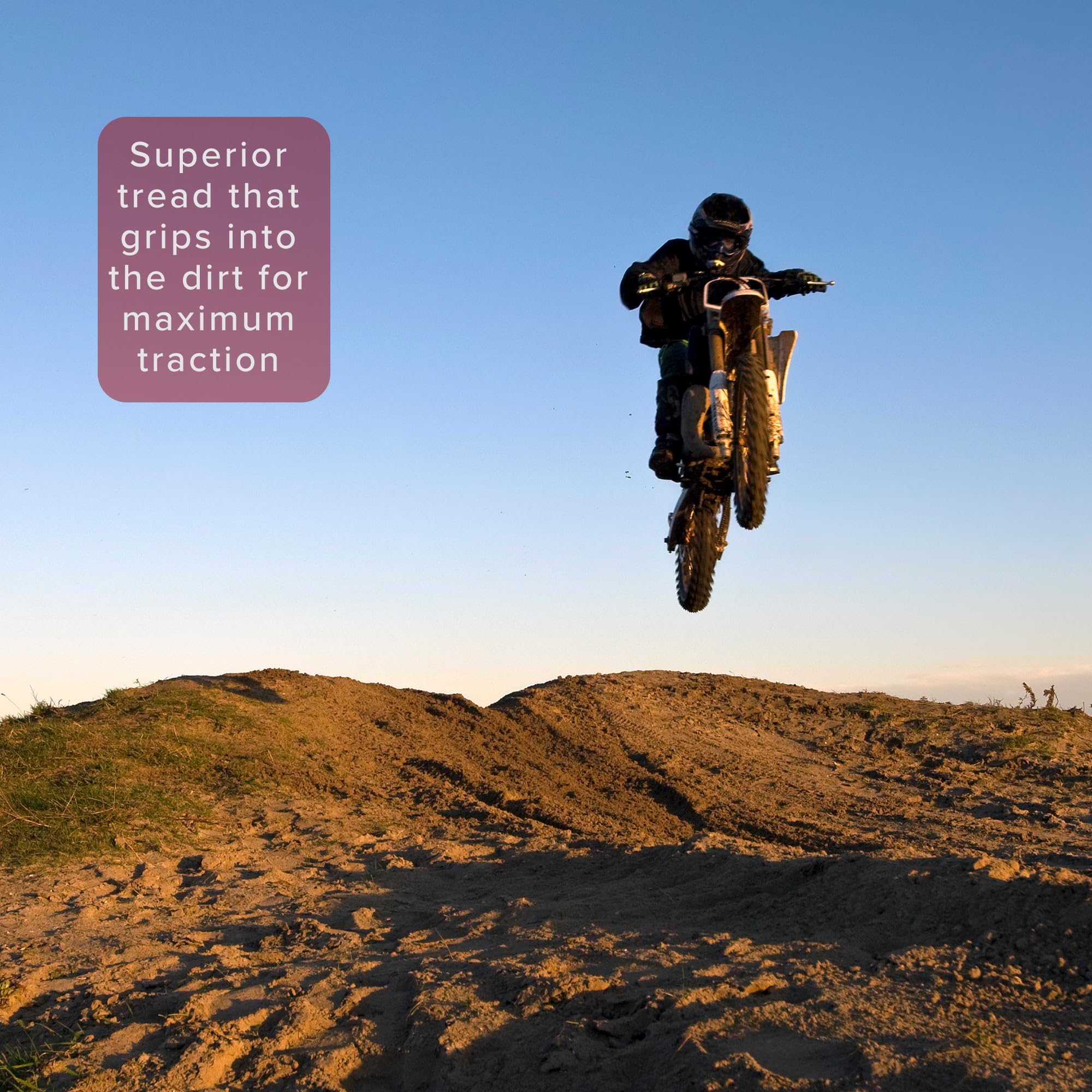 AlveyTech 3.00-12 (80/100-12) Knobby JK620 Tread Tire - Fits the Baja Dirt Runner 70 (DR70), Coolster (QG-214FA), Honda CRF70, Y