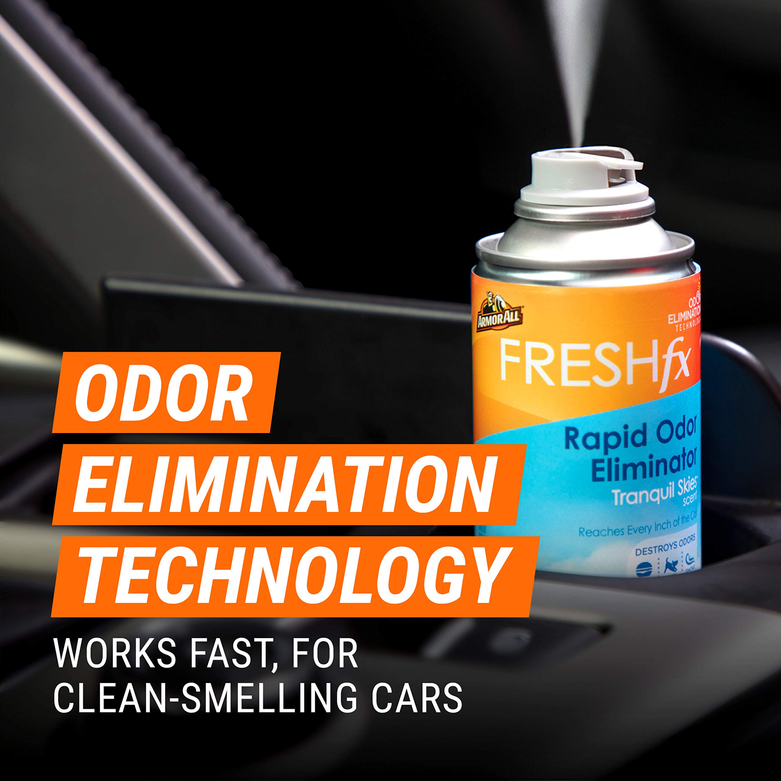 Armor All Fresh Fx Car Odor Eliminator Spray By Armor All, Car Air Freshener Spray, Tranquil Skies Scent, 1.5 Oz