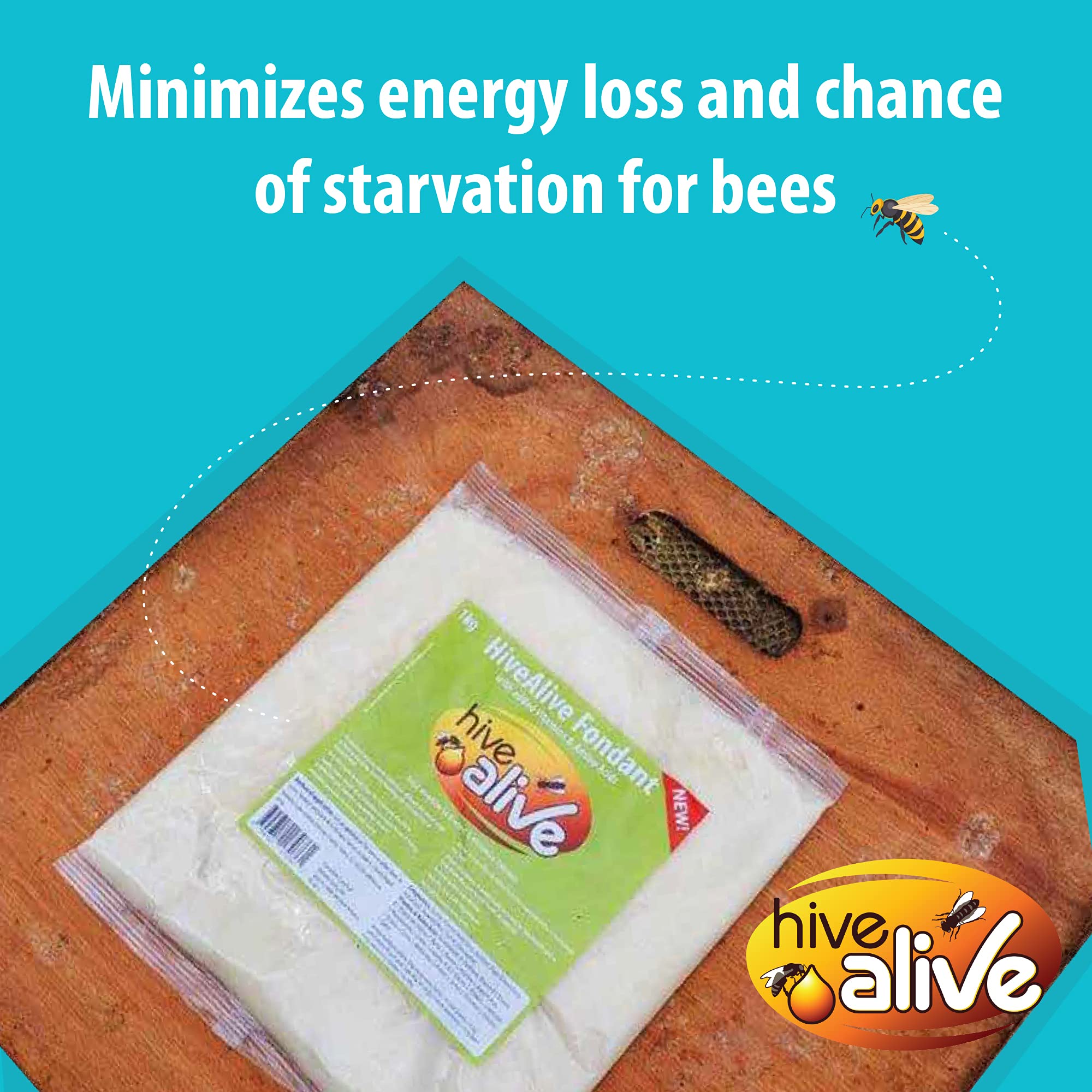HIVE ALIVE Fondant Bee Food Supplement - Natural Feed Enhancer with Vitamins & Amino Acids - Ideal for Winter/Spring - Single