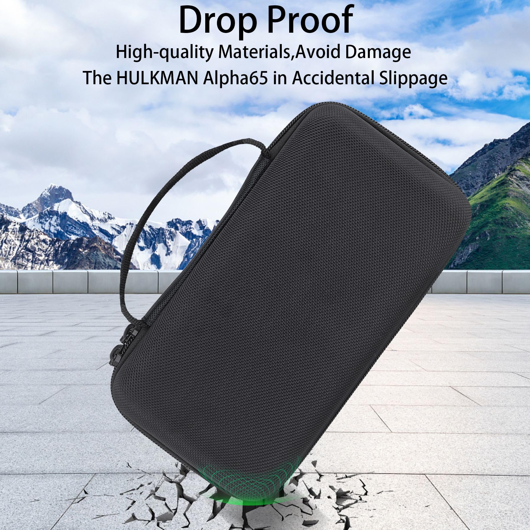 Aenllosi Hard Carrying Case for HULKMAN Alpha65 Jump Starter, Black, EVA Material
