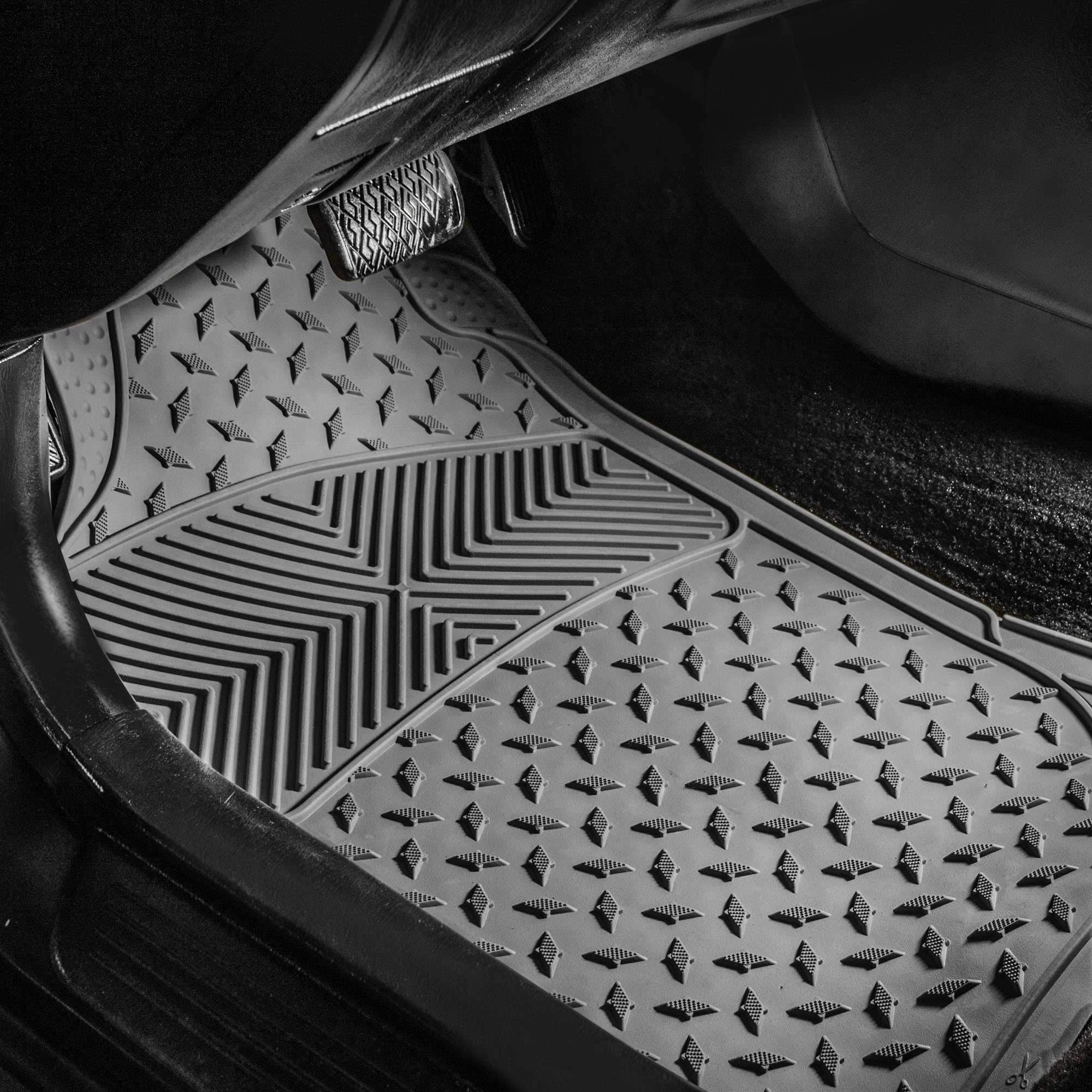 Automotive Floor Mats Gray Climaproof For All Weather Protection Universal Fit Trim To Fit For Most Cars, Suvs, And Trucks, 3 Ro