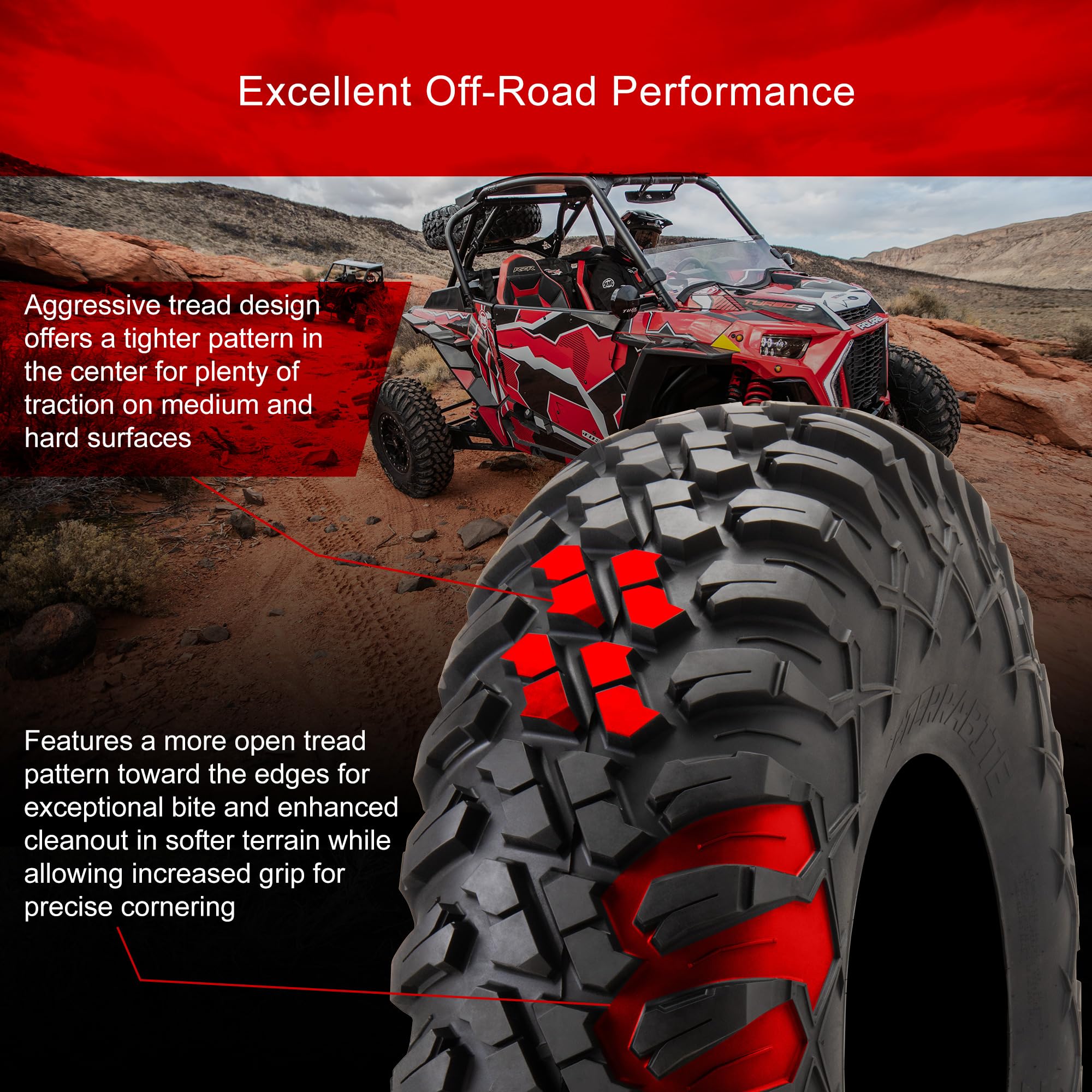 Tusk Terrabite Set Of 4 Utv Atv Tires (32X10-14)