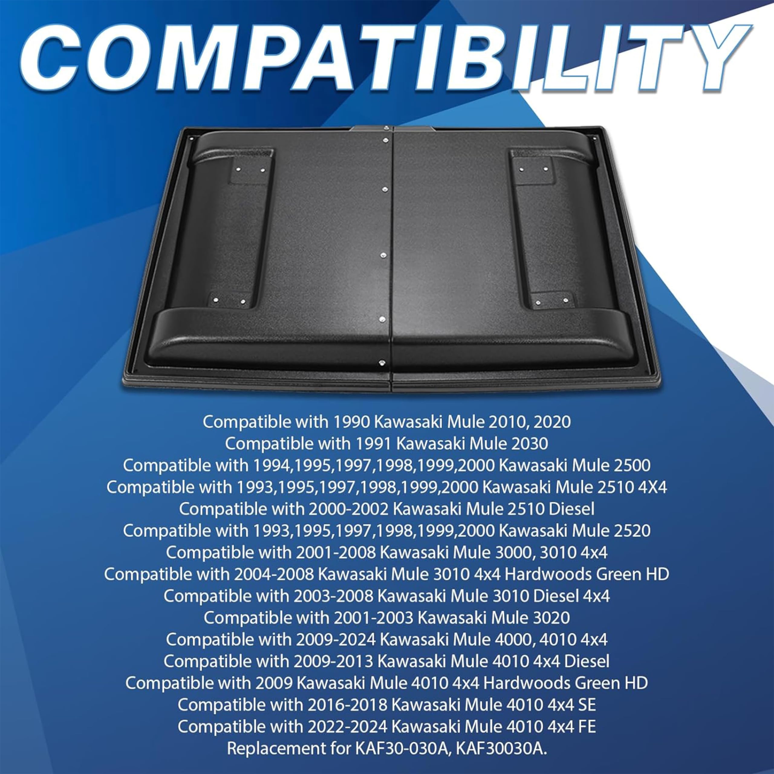 KUAFU Hard Roof Top Compatible with 1990-2024 Kawasaki Mule 2010 2020 2030 2500 2510 2520 3000 3010 3020 4000 4010 Diesel 4x4 FE