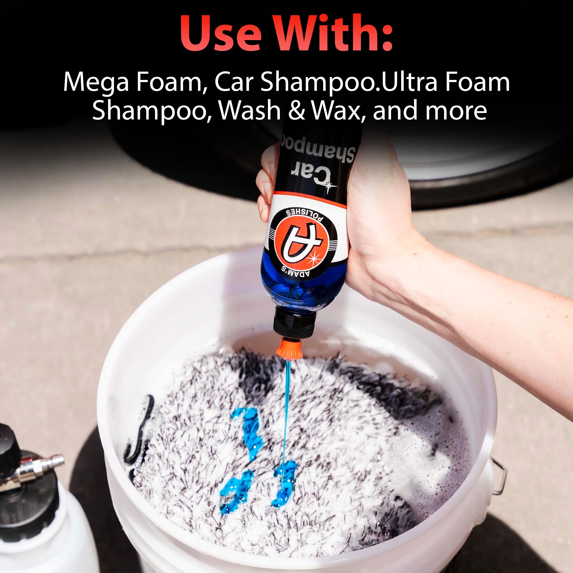 Adam'S Polishes Microfiber Car Wash Mitt, Car Sponge Wrapped In Soft, Plush Fiber Cloth Material, Safe Washing With Any Car Soap