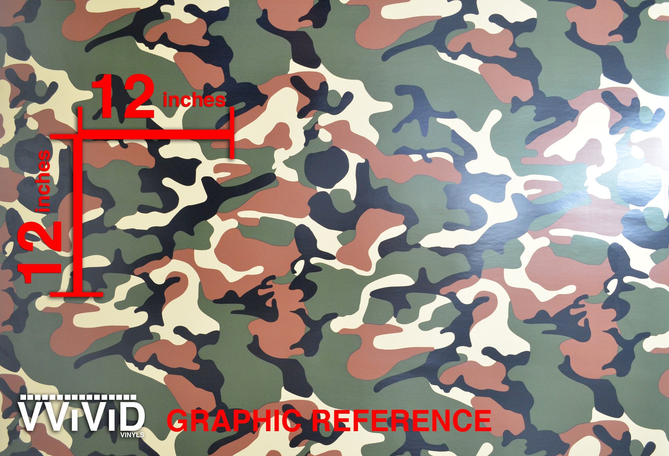 VViViD Vinyl Camouflage Wrap Film - 6ft x 5ft, Woodland Camo, Air-Release Adhesive, Durable Vinyl Material