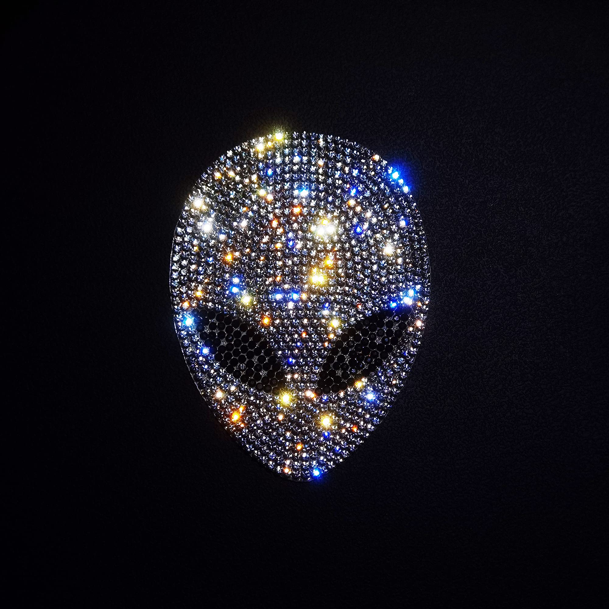 GiveMOJO Silver Bling Alien Car Decal - 4'' Rhinestone Xenomorph Sticker, Waterproof, 4" Tall, 2.5" Wide