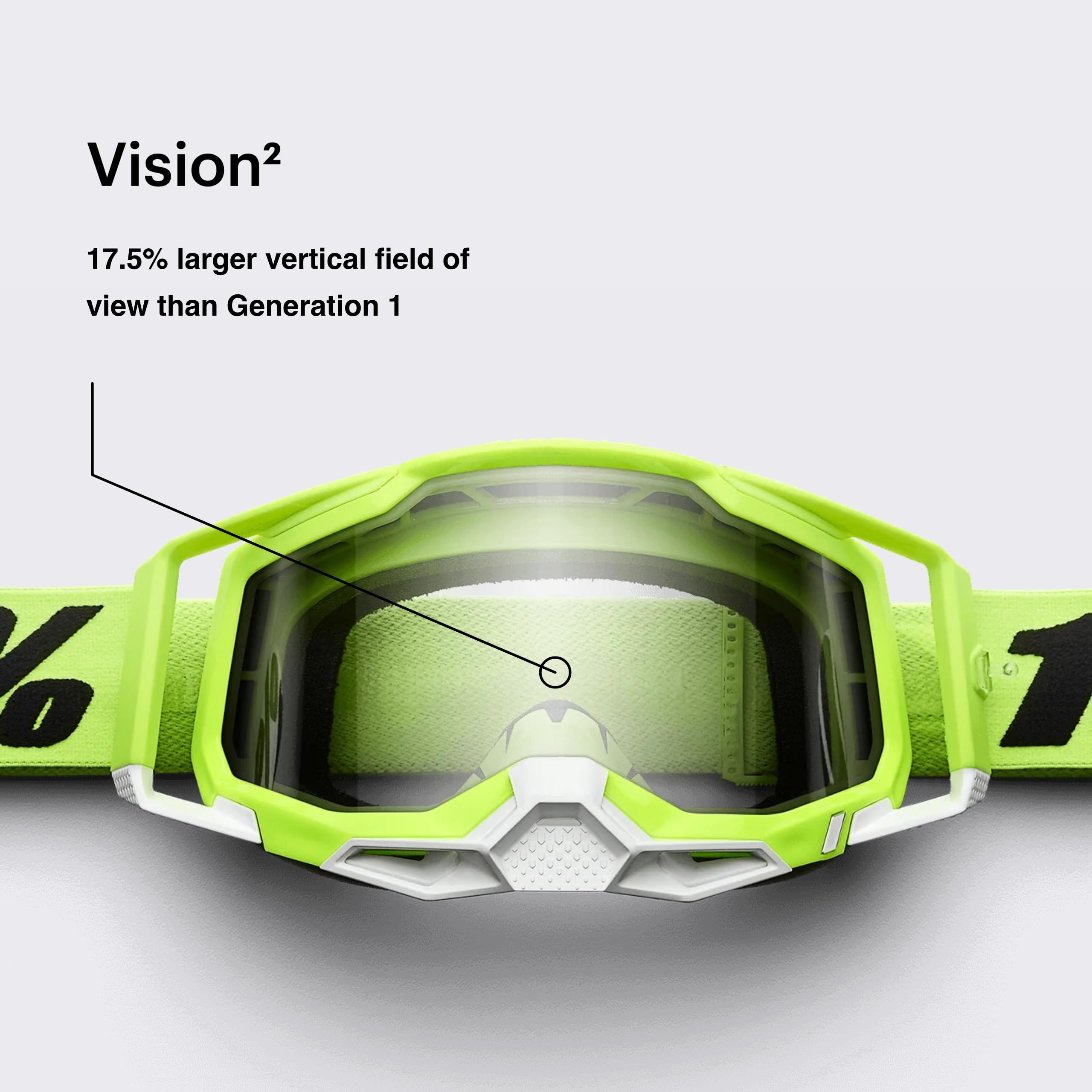 100% Racecraft 2 Mountain Bike & Motocross Goggles - Mx And Mtb Racing Protective Eyewear (Schrute - Clear Lens)