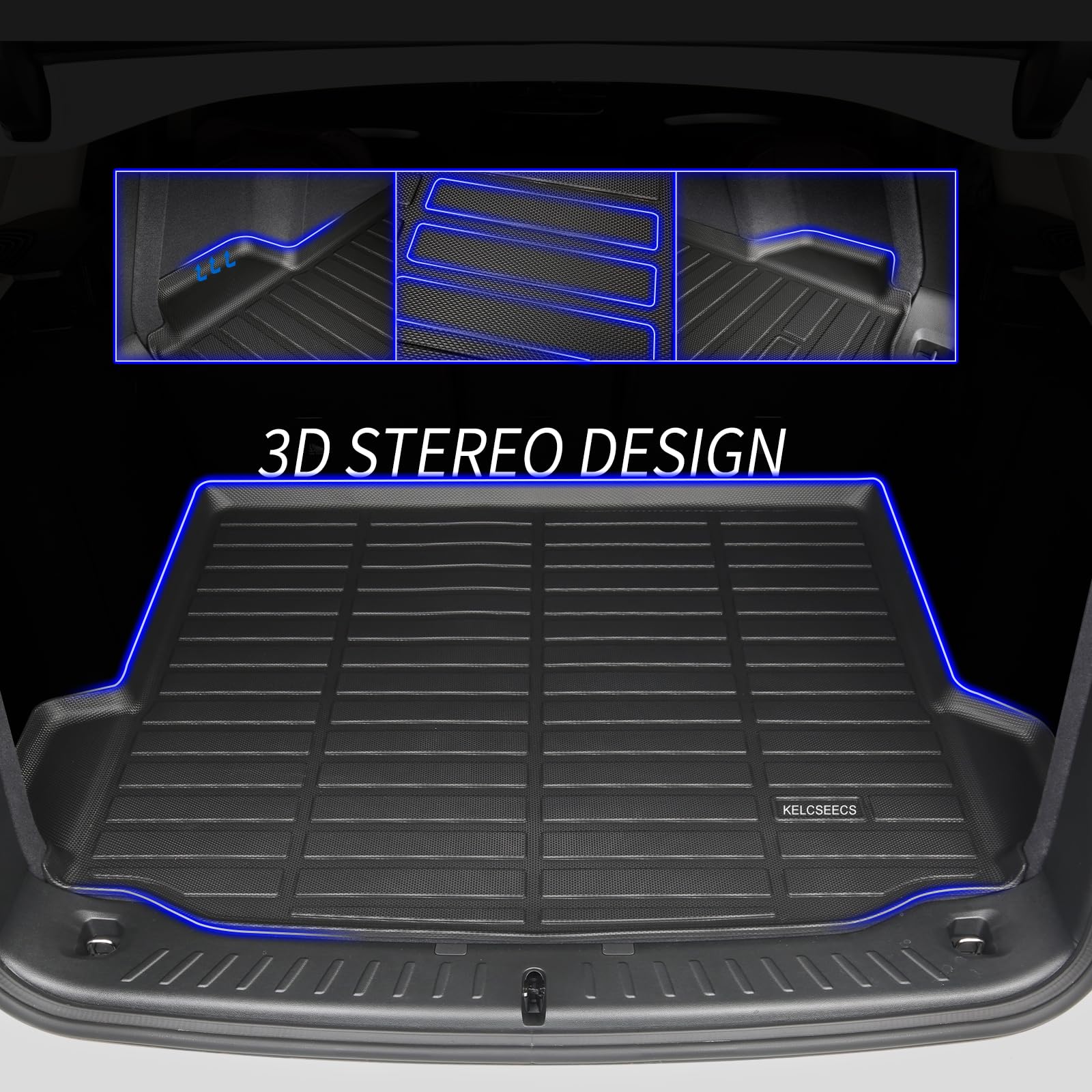 KELCSEECS Floor Mats & Cargo Liner Custom for Buick Encore GX AWD 2020-2025(Cargo Tray in Upper Deck Position) All Weather Prote