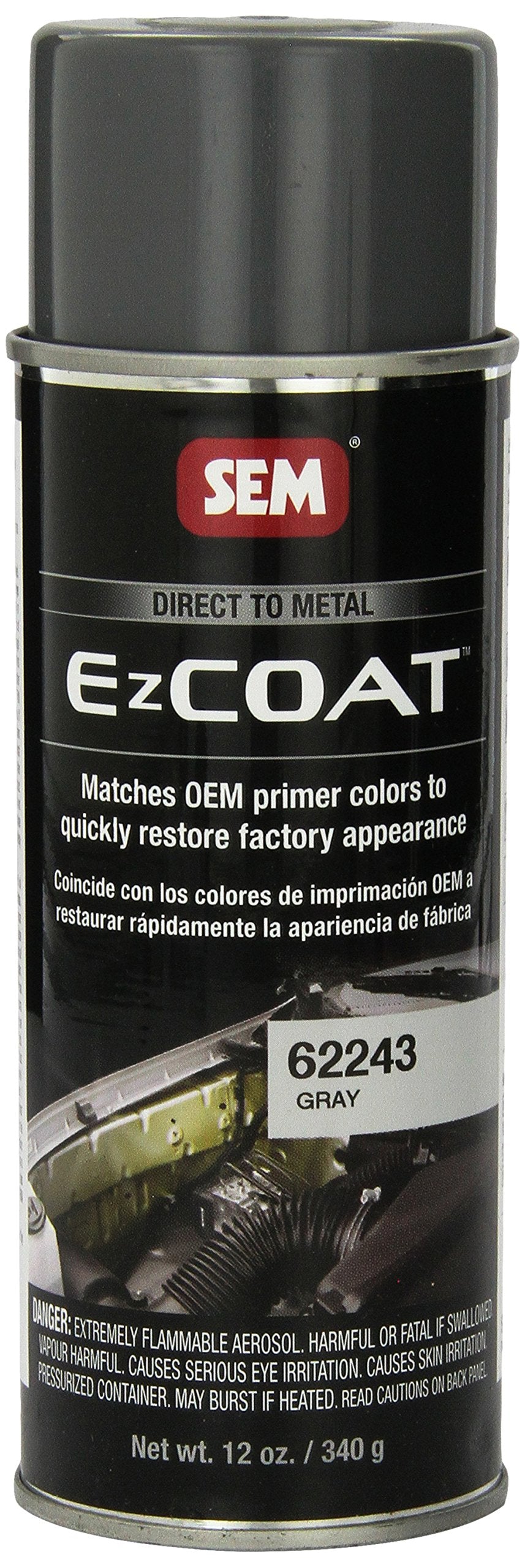 SEM Gray Ez Coat Spray - 12 oz. Metal Coating, Model 62243, 1 Count