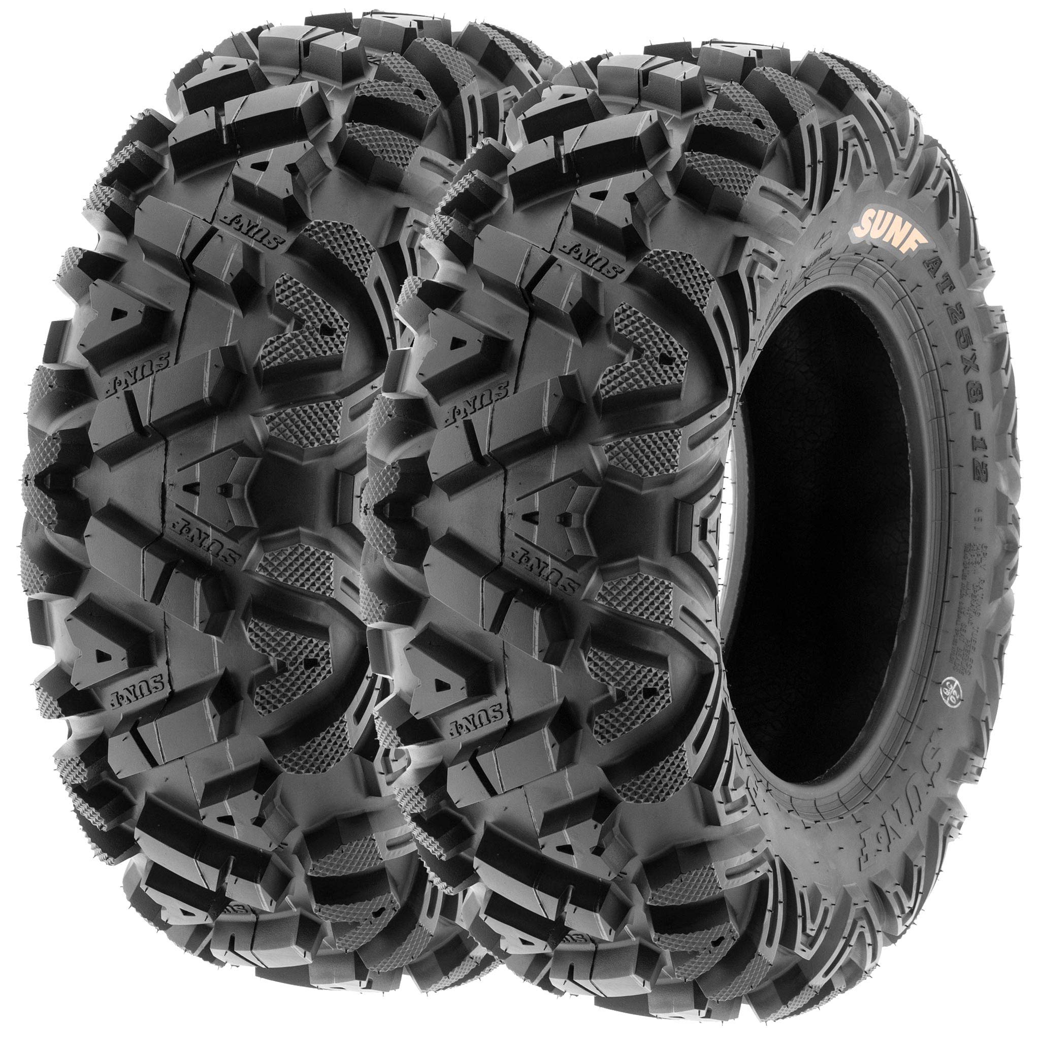 Set Of 4 Sunf Power.I At 26X10-12 Front & 26X11-12 Rear Atv Utv All-Terrain Tires, 6 Pr, Tubeless A033
