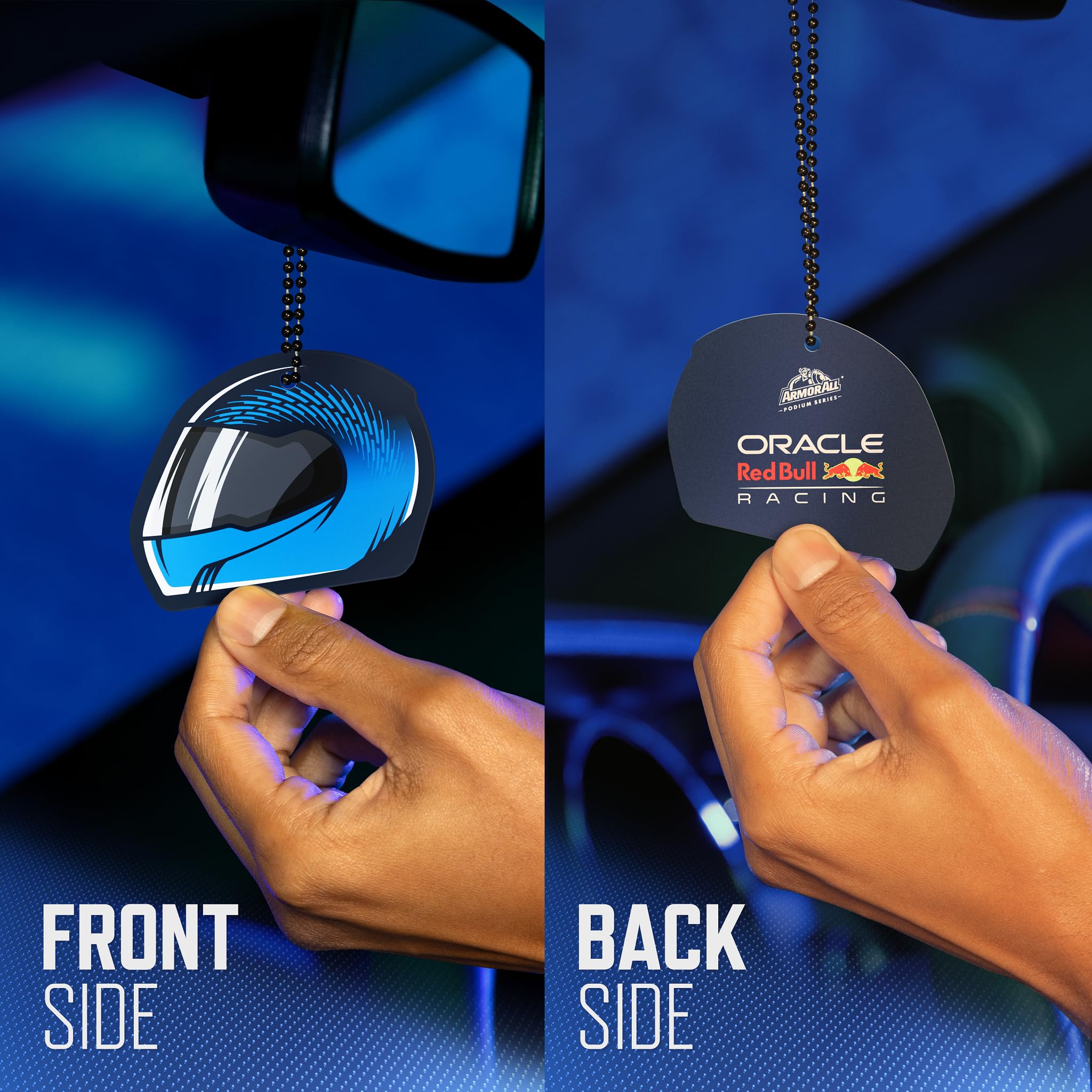 Armor All Hanging Car Air Freshener, Lights Out Scent, 6 Pack, Blue, Model E304248700, Racing-Inspired Design