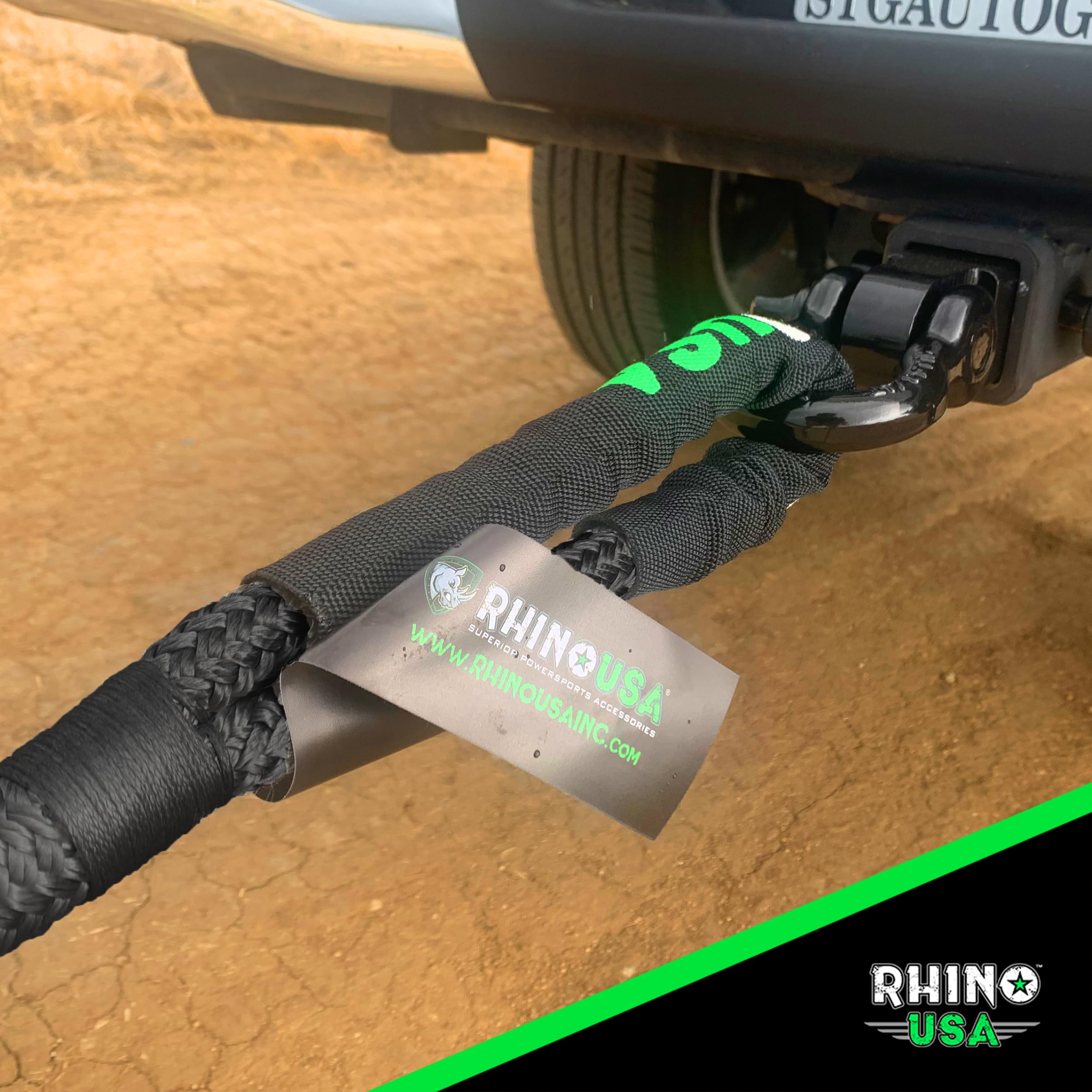 Rhino Usa Kinetic Recovery Tow Rope (1.25'' X30') Heavy Duty Offroad Snatch Strap For Diesel Truck, Tractor, Heavy Equipment - U