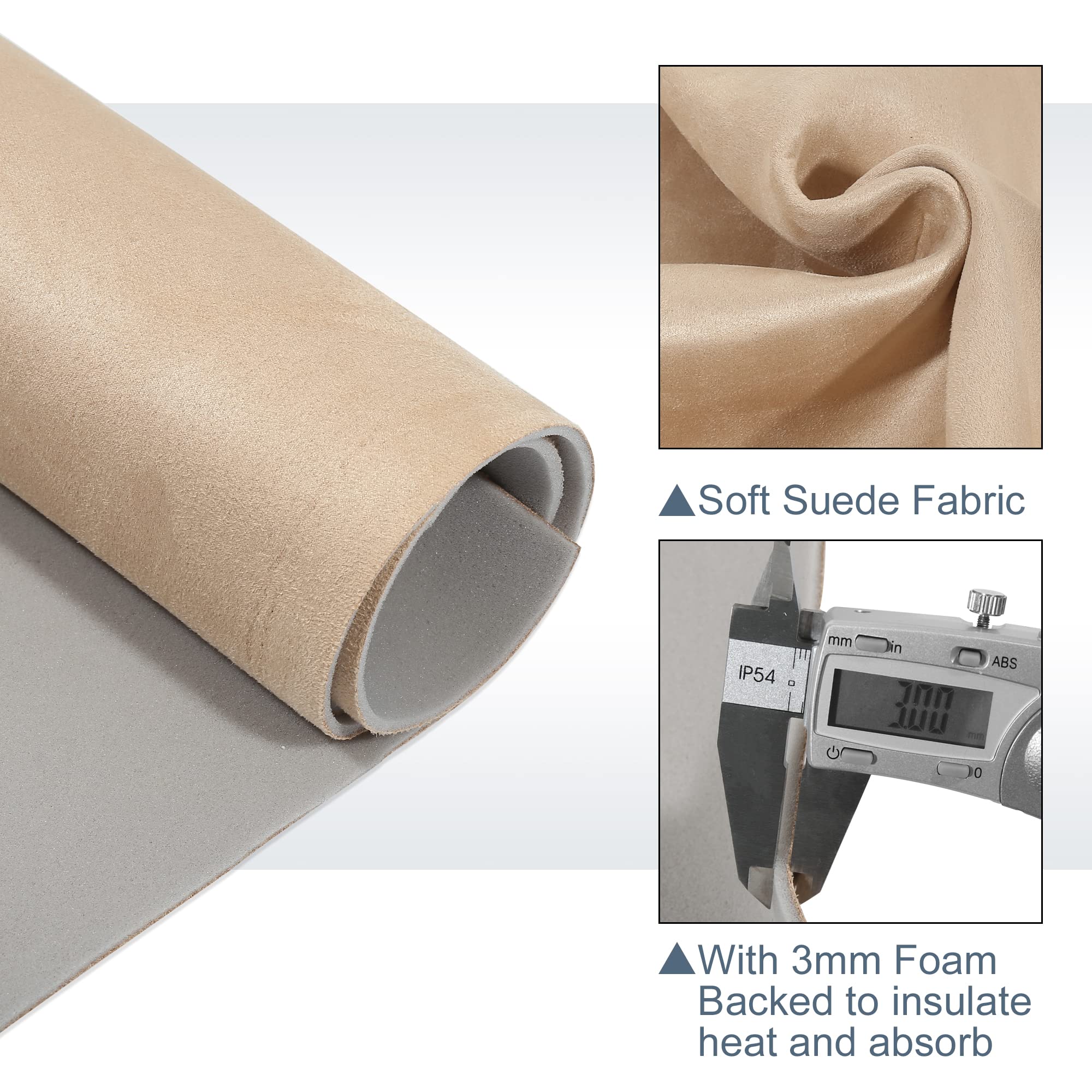 X AUTOHAUX Suede Headliner Fabric 98 Length x 60 Width Foam Backed for Car Truck RV SUV Interior Trim Protect Aging Broken F