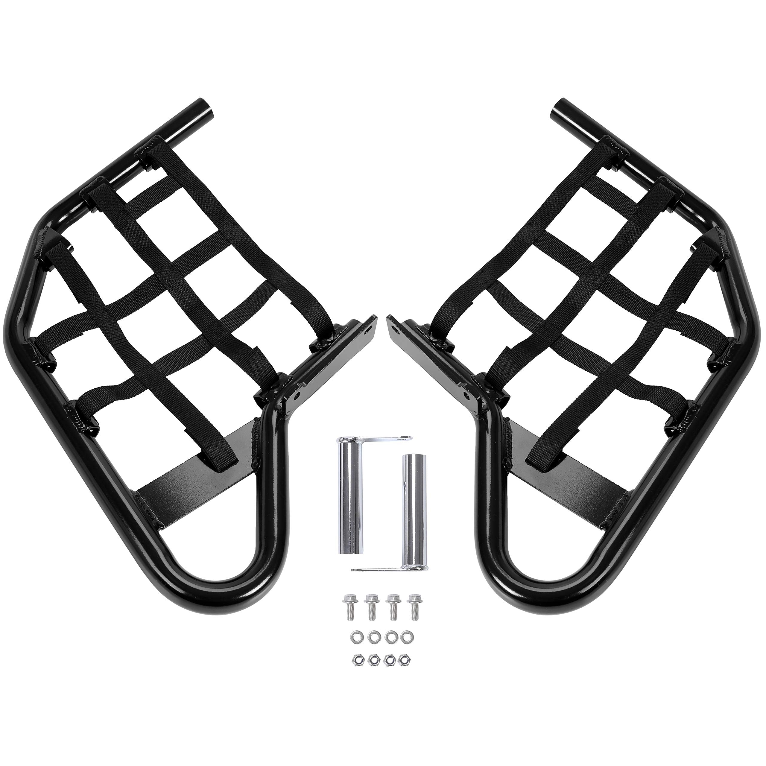 HECASA Nerf Bars for Yamaha Raptor 700 YFM700R, Aluminum, Black Nerf + Black Nets, Model MO-925