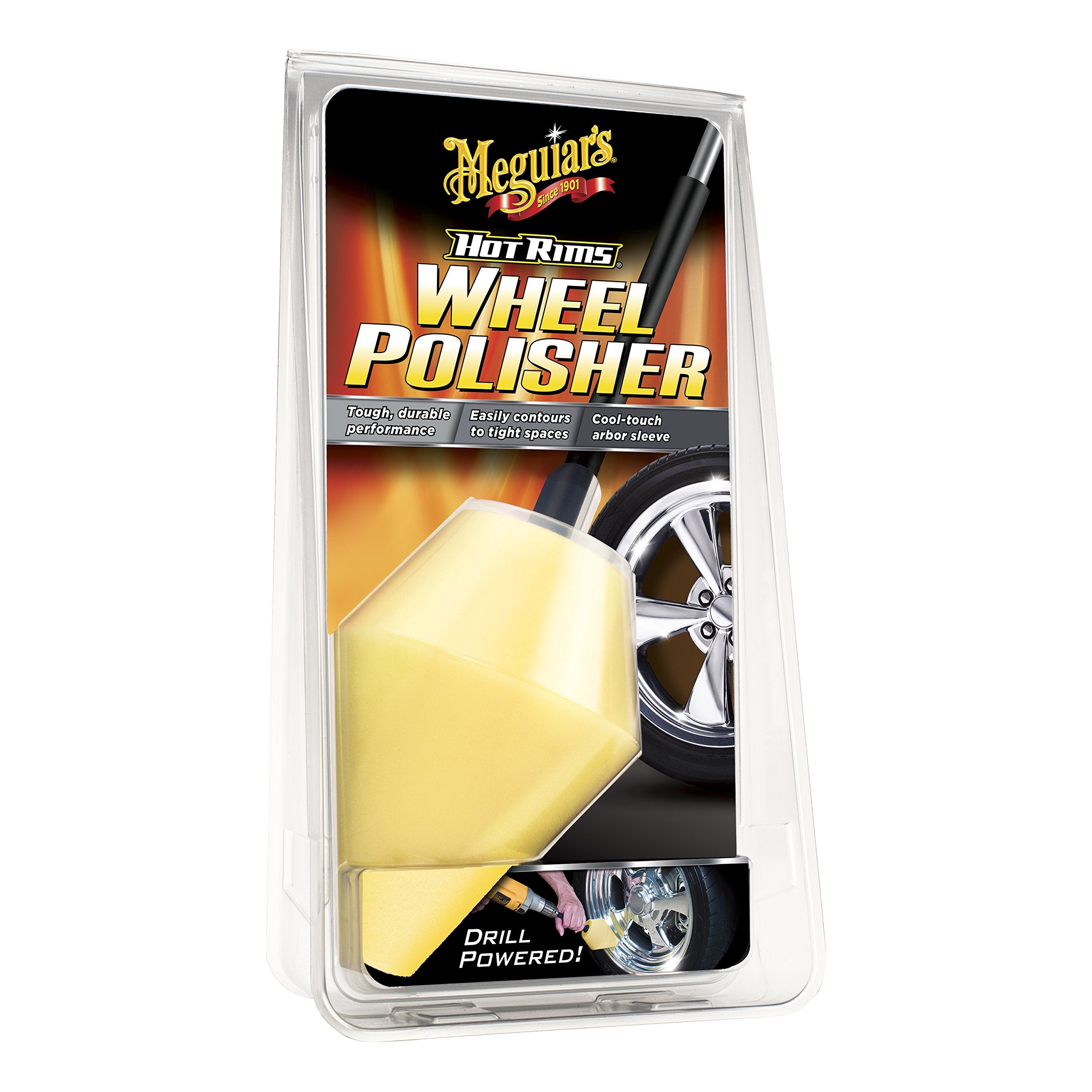 Meguiar'S Hot Rims Wheel Polisher Tool - Drill-Powered Attachment For Polishing On Polished, Chrome And Uncoated Wheels - Attach