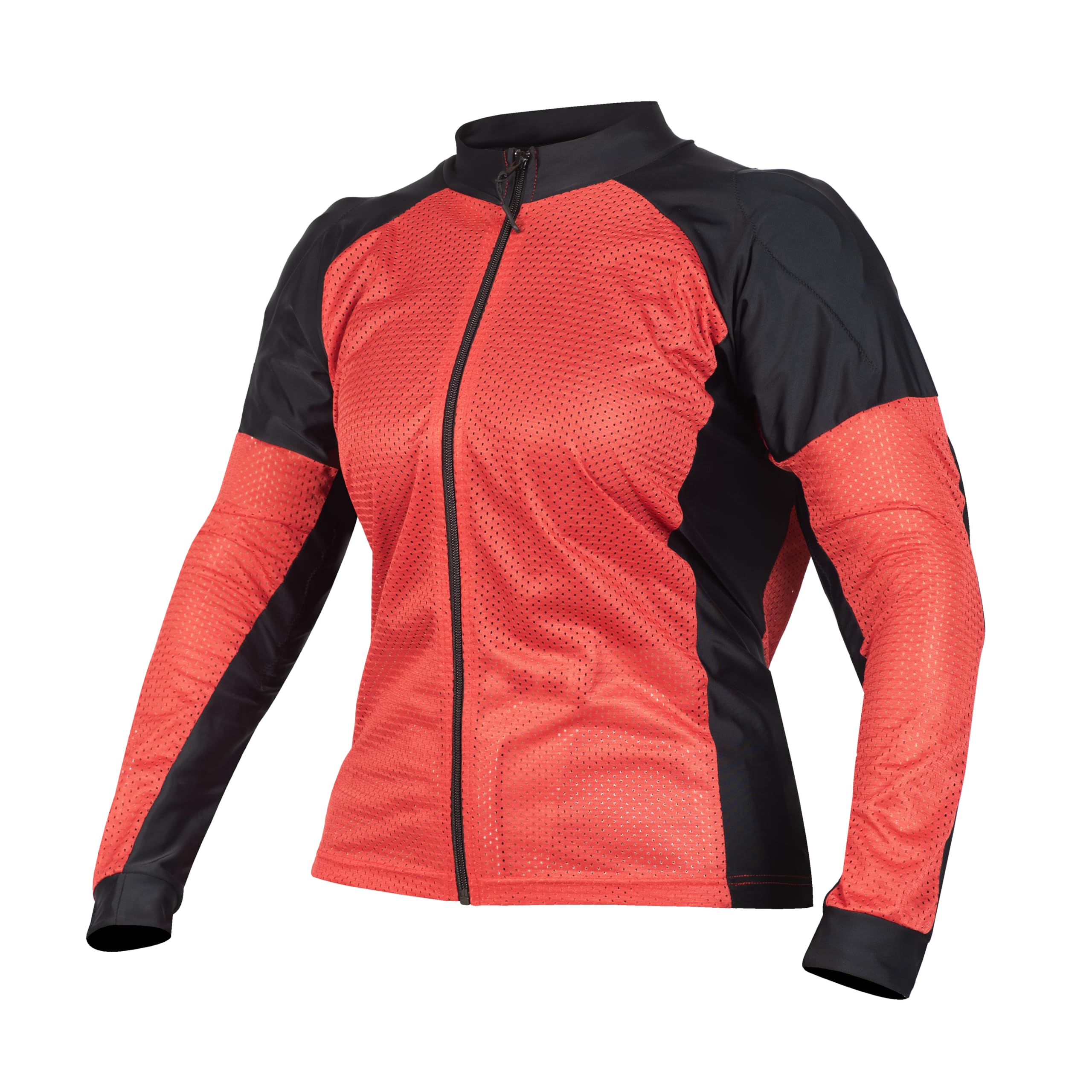 WICKED STOCK Mesh Armored Motorcycle Shirt - CE Level 2, Soft & Stretchy, 3X-Large, Red
