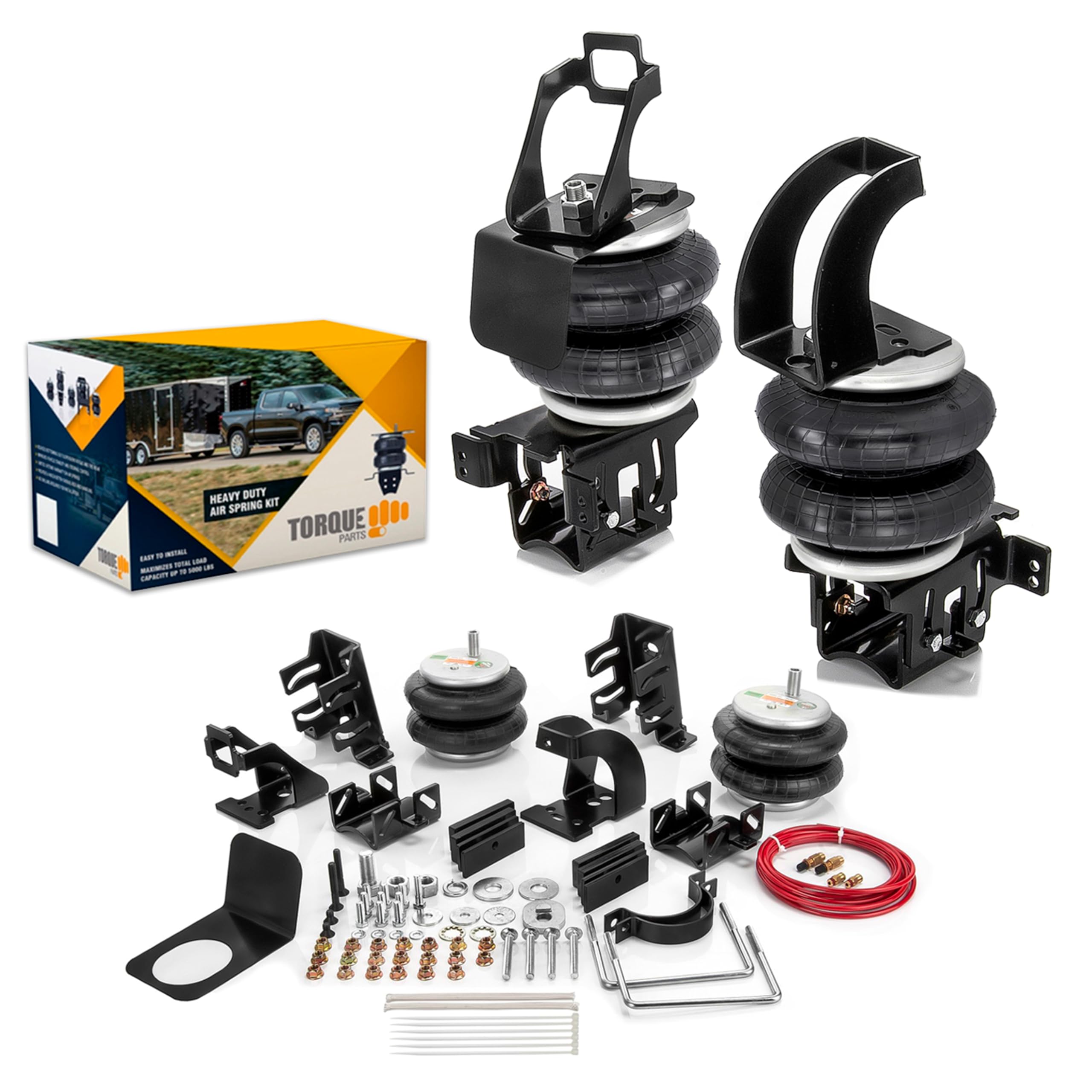 Torque Airbag Suspension Kit TR2597AS for 2011-2016 Ford F250/F350, 5000 lbs Alloy Steel, Rear Helper Bag, 2WD/4WD