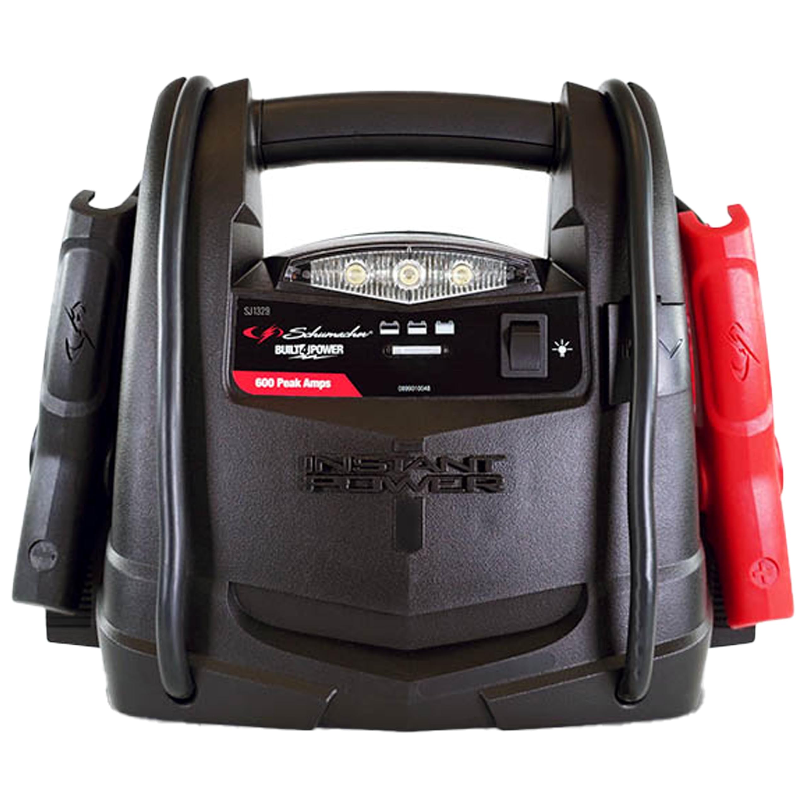 Schumacher SJ1329 Jump Starter - 600 Peak Amps, 12V Portable Power for Motorcycles & 4-6 Cylinder Cars, Black