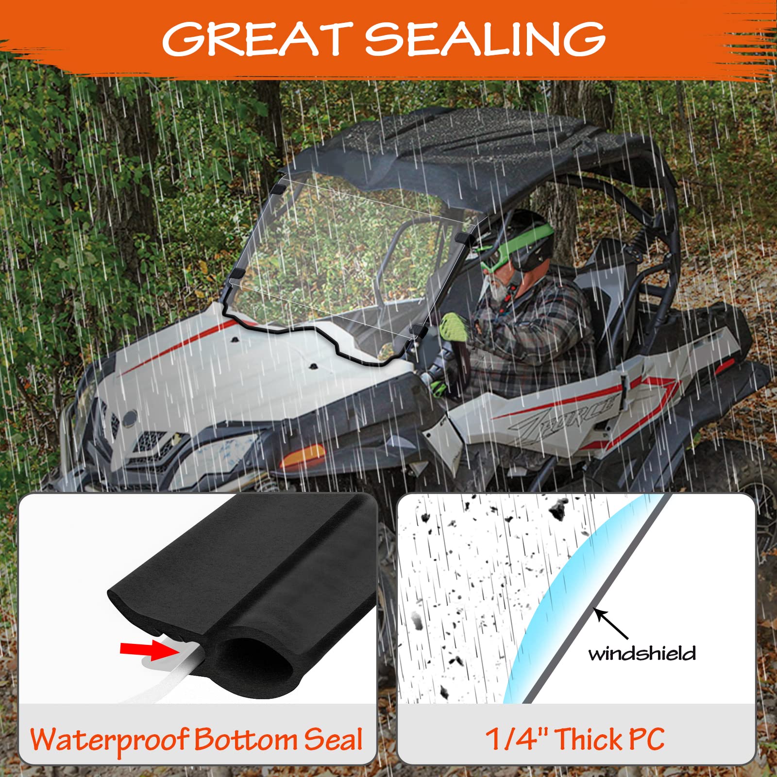 StarknightMT ZFORCE Front Windshield - Clear Polycarbonate, Scratch & UV Resistant, Fits CFMOTO ZForce 800/500/1000 (2014-2022)