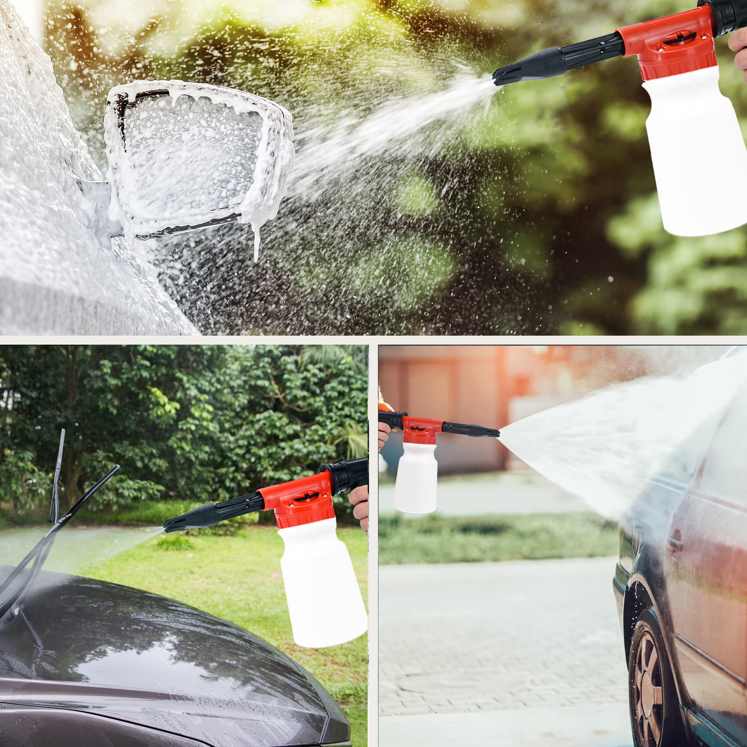Lianxin Car Wash Kit Car Wash Cleaning Kit With Car Wash Foam Gun Microfiber Sponge And Towels Tire Brush Built, Car Foam Gun, C