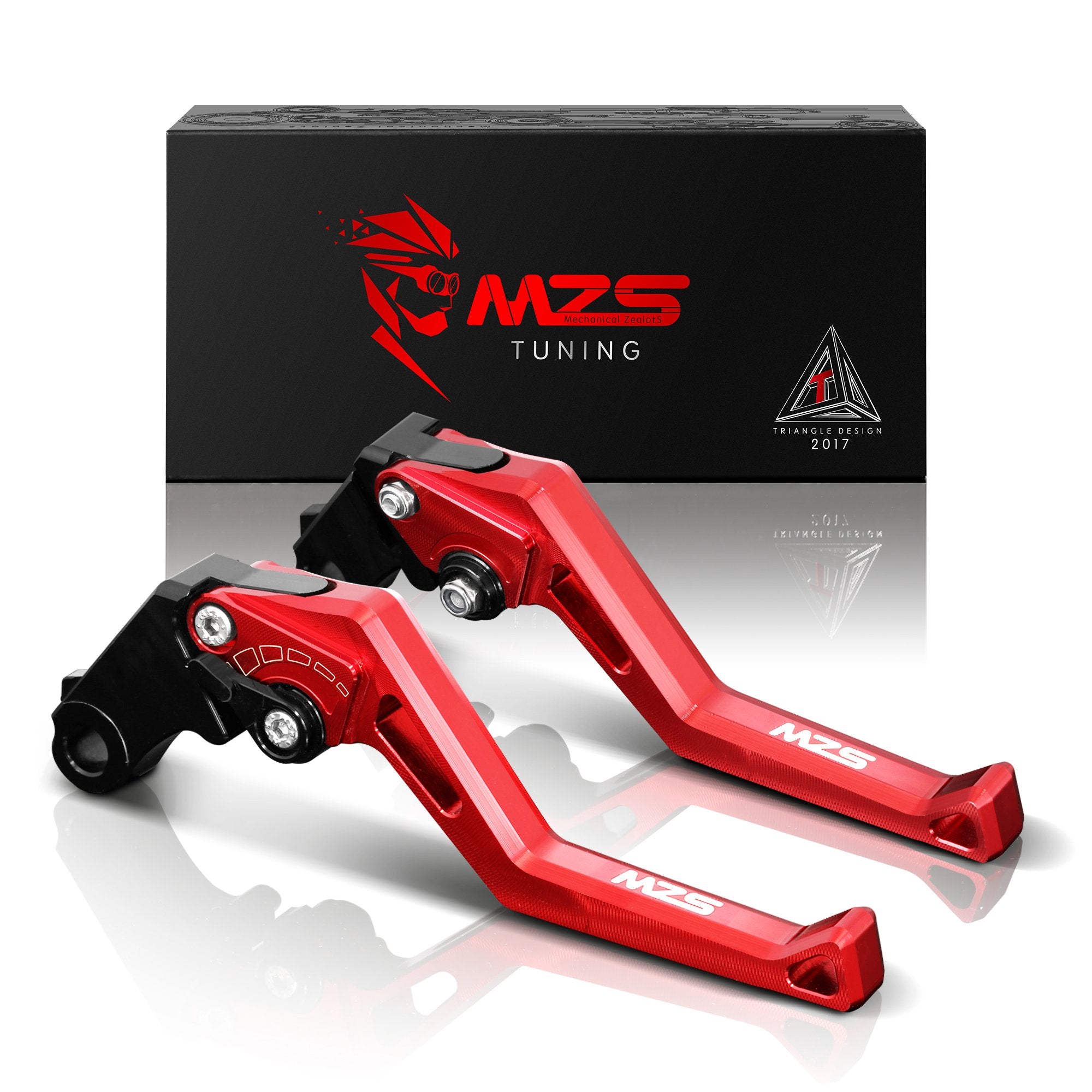 MZS Red Motorcycle Clutch Brake Levers Adjustable Compatible with 749 848 999 1098 1198 / Diavel X/Monster 1100 1200 / Multistra