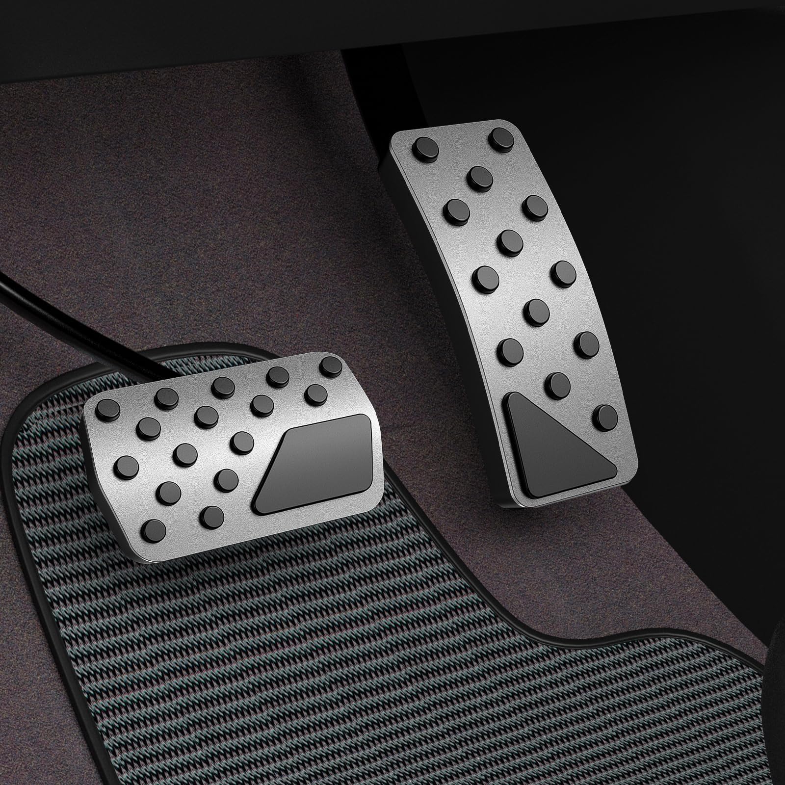 Aluminum Alloy Pedal Cover For Jeep Grand Cherokee 2011-2024 2025 Dodge Durango 2011-2024 2025 No Drilling Aluminum Brake And Ac