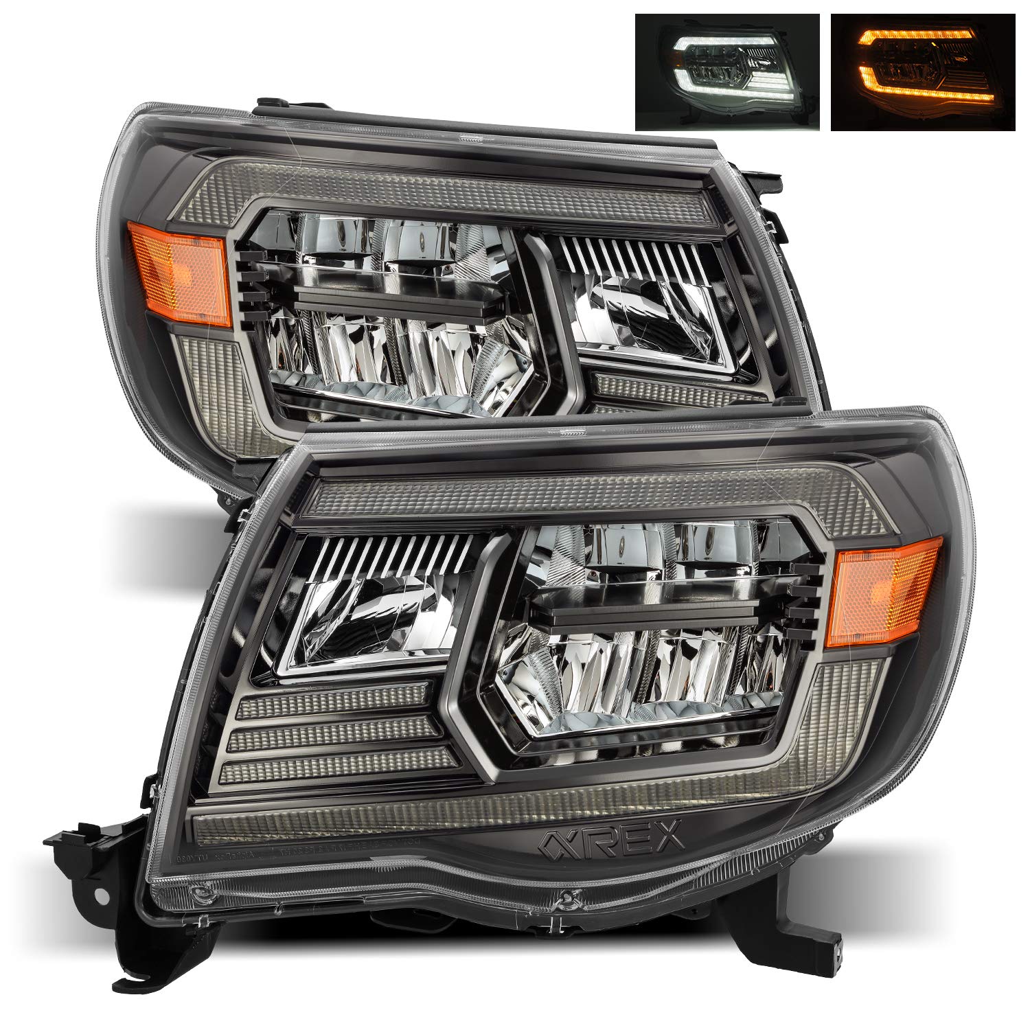 MODIFY STREET Alpharex Alpha Black For 05-11 Tacoma LED CRYSTAL Headlights left right assembly replacement