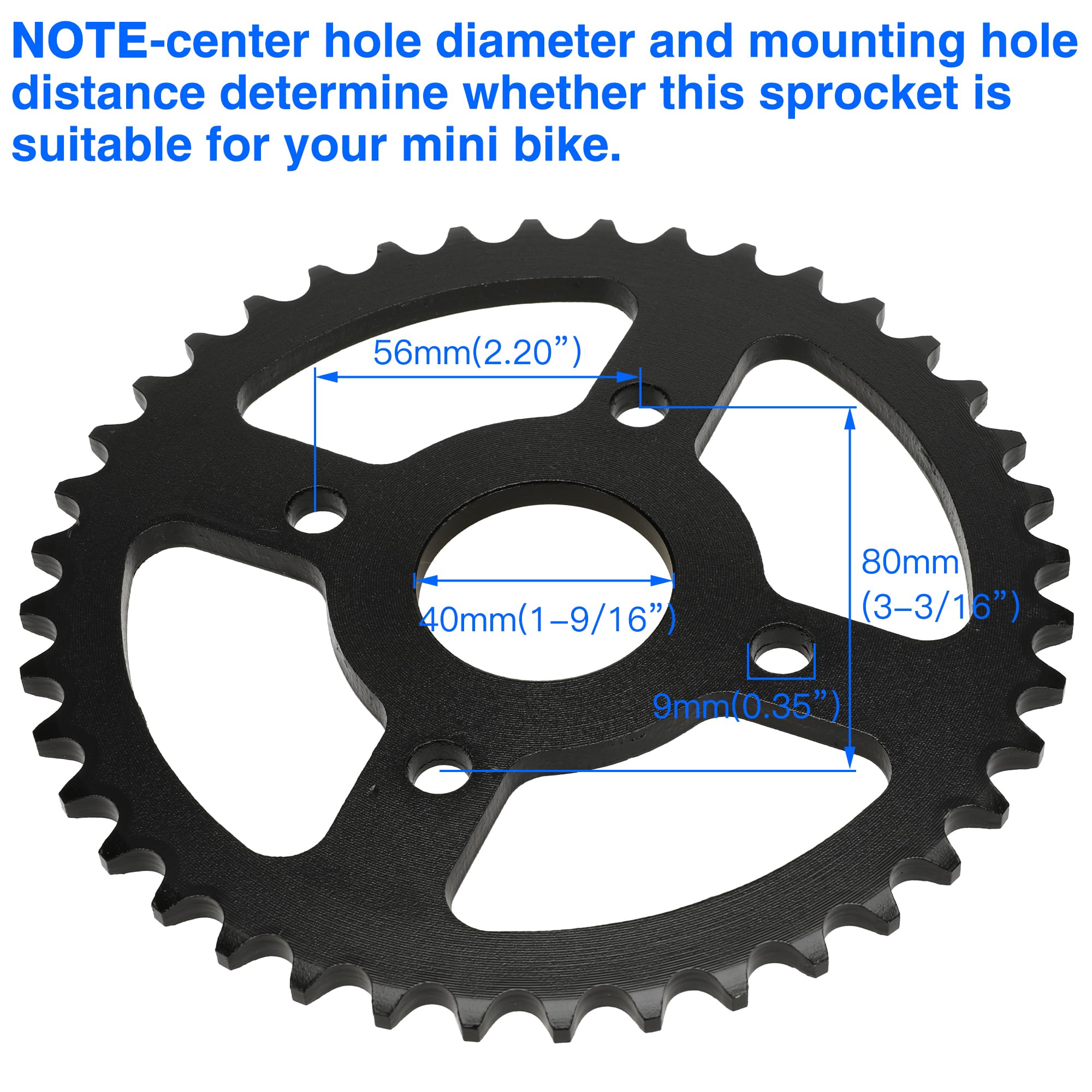 YOXUFA 40/41/420 Chain 40T Tooth Mini Bike Sprocket 40mm Bore for Coleman BT200X CT200U CT200U-EX Baja Warrior TrailMaster Massi