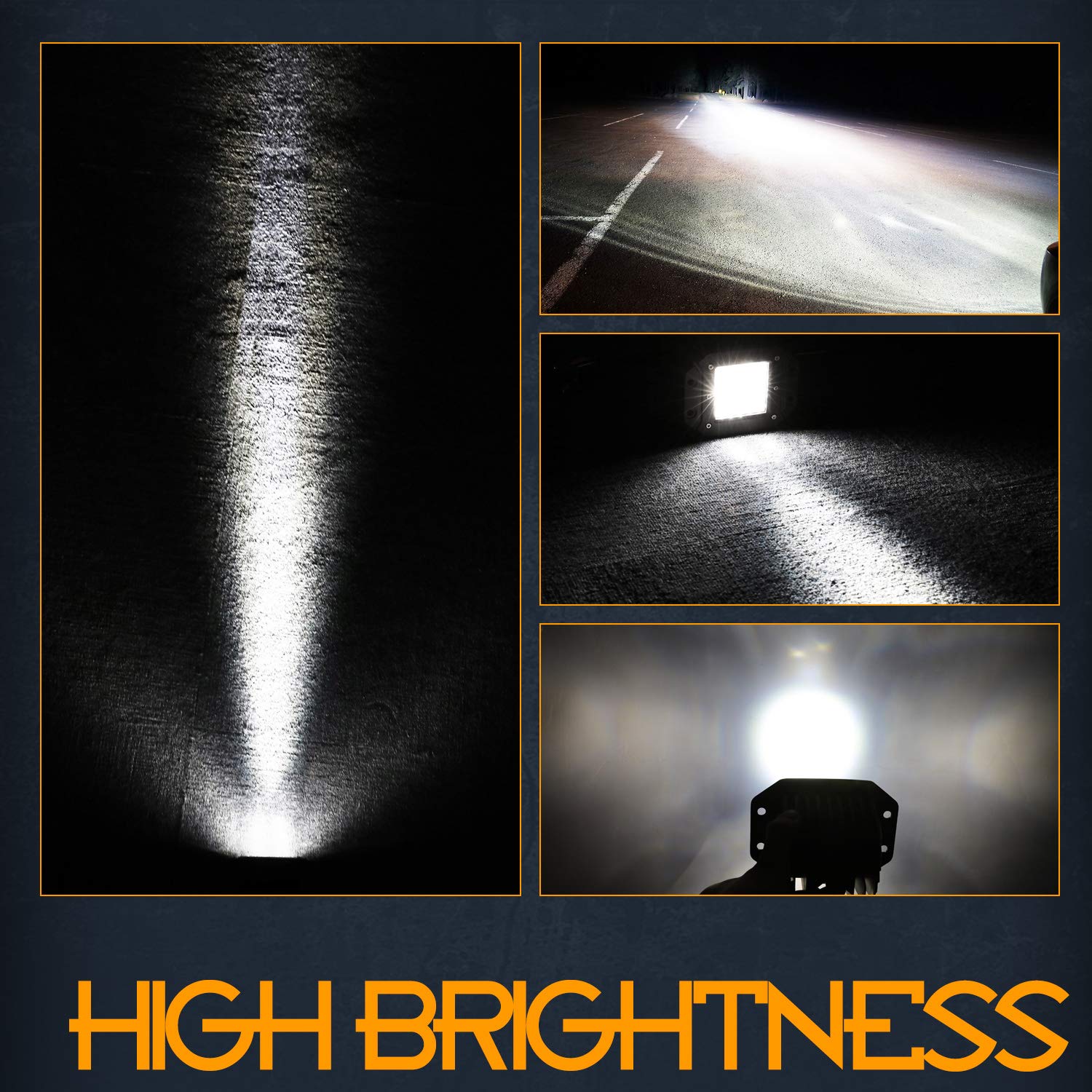 NR NIRIDER Flush Mount LED Pods 84W 5 Inch Spot Beam Lights White Aluminum Alloy Model N304042F for Trucks SUVs ATVs UTVs Boats