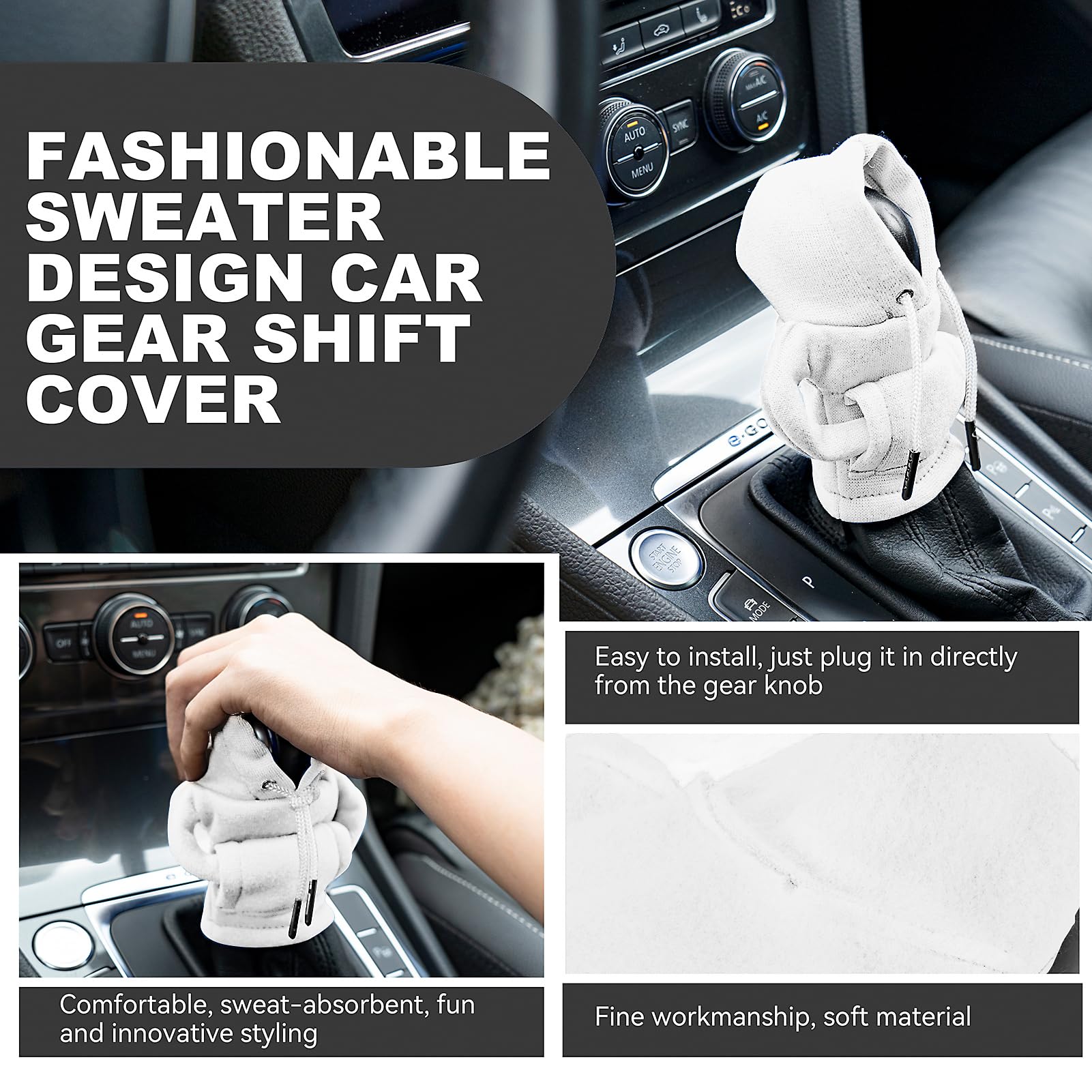 Gear Shift Hoodie, Gear Shift Cover, Universal Car Shift Knob Hoodie, Mini Hoodie For Car Shifter, Automotive Interior Cute Gadg