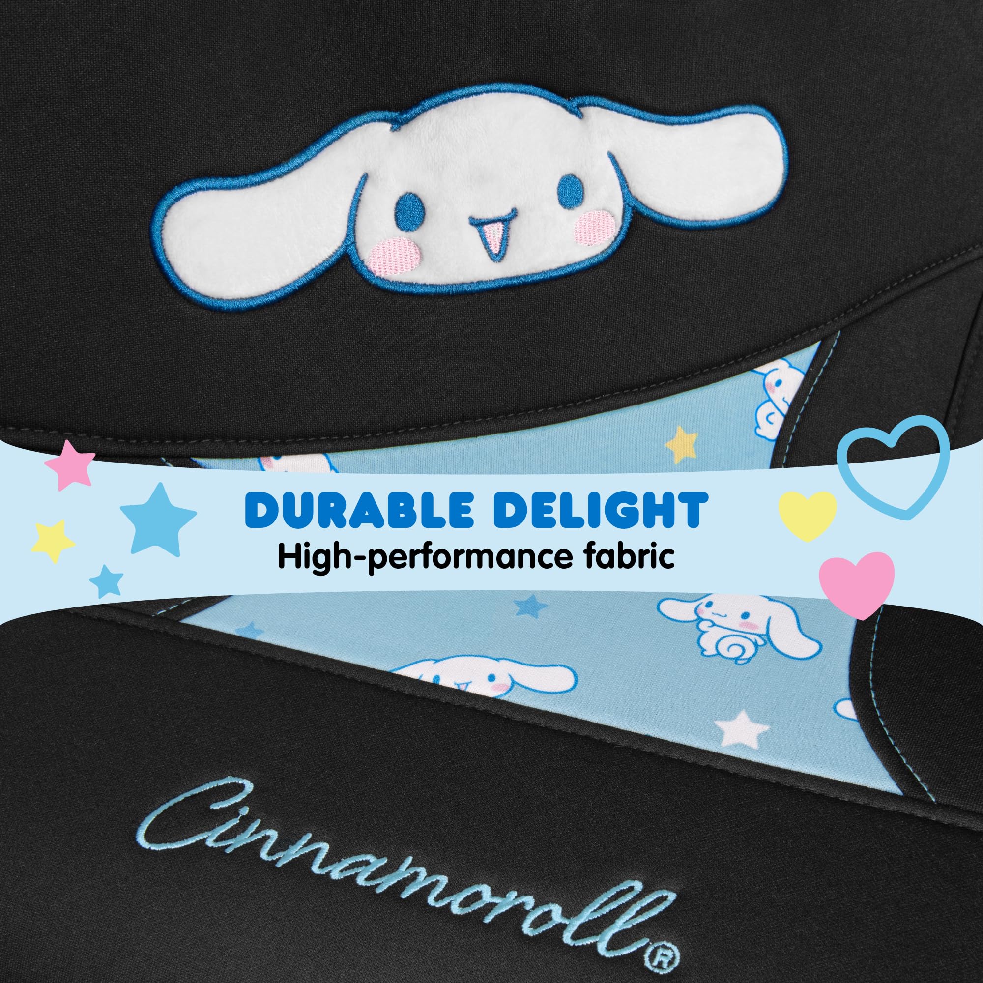 Carbella Hello Kitty Cinnamoroll Car Seat Covers - Light Blue, 2pc Durable Polyester, Model SRSC-1304