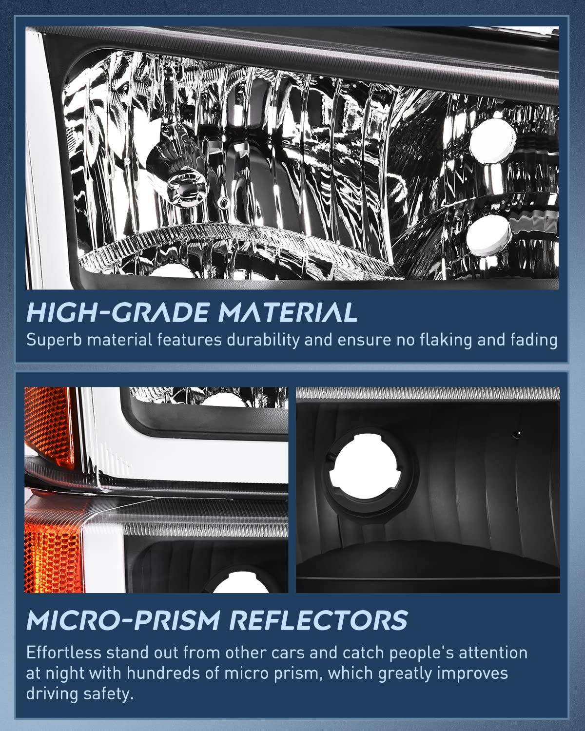 Nilight Headlights Assembly Led Drl For 2003 2004 2005 2006 Chevy Silverado Avalanche 1500 2500 3500/2007 Chevrolet Silverado Cl