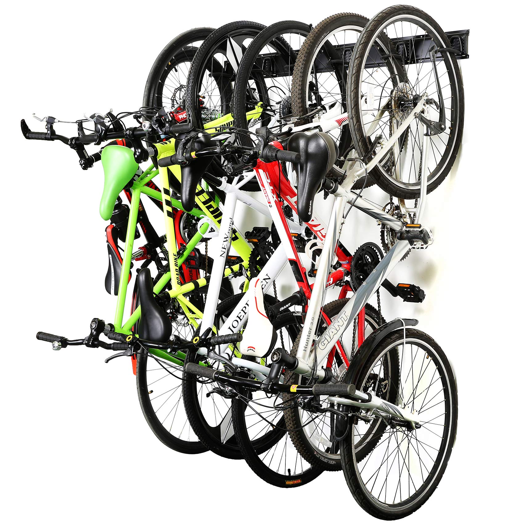 Ultrawall Stainless Steel Bike Storage Rack,6 Bike Storage Hanger Wall Mount for Home & Garage Holds Up to 300lbs, Black