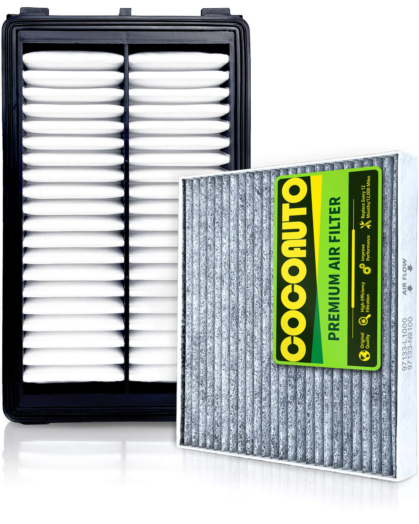 (2.5L Gas) COCOAUTO Engine & Cabin Air Filter Kit for Tucson (2022-2025), Santa Fe/Sorento/Sonata (2021-2025), fits Sportage 202