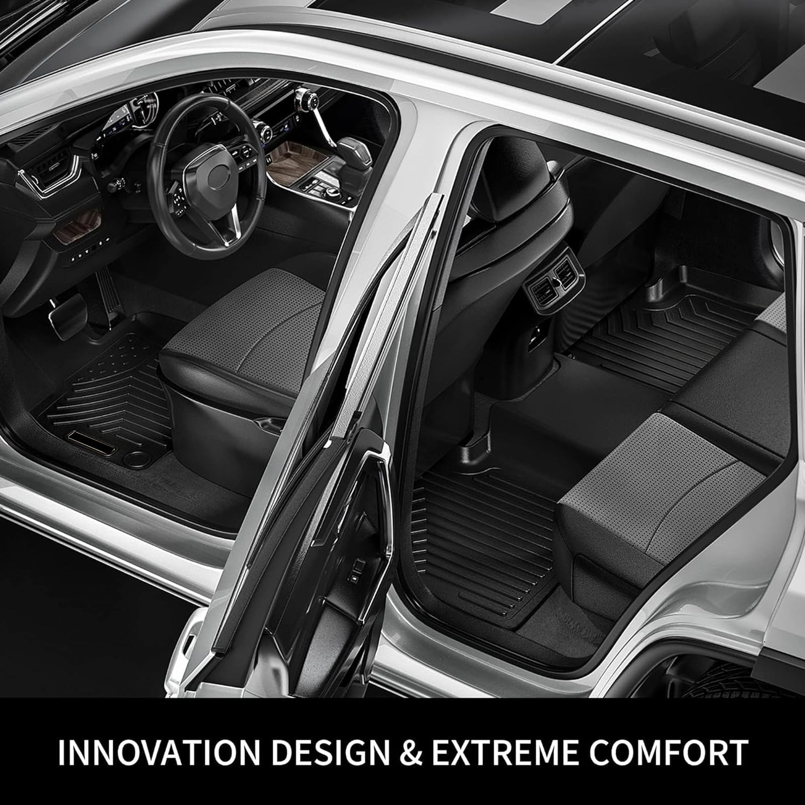 Custom Fit All Weather Car Floor Mats Compatible With 2023-2024 Honda Cr-V, Fit For Honda Cr-V Rubber Floor Mat, Full Set Includ