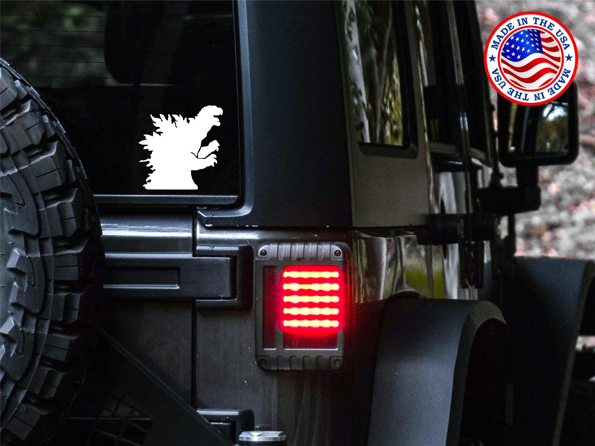 Sunset Graphics & Decals Godzilla Decal Sticker Car Vinyl Monster | Cars Trucks Vans Walls Laptop Computer | White | 5 Inches |