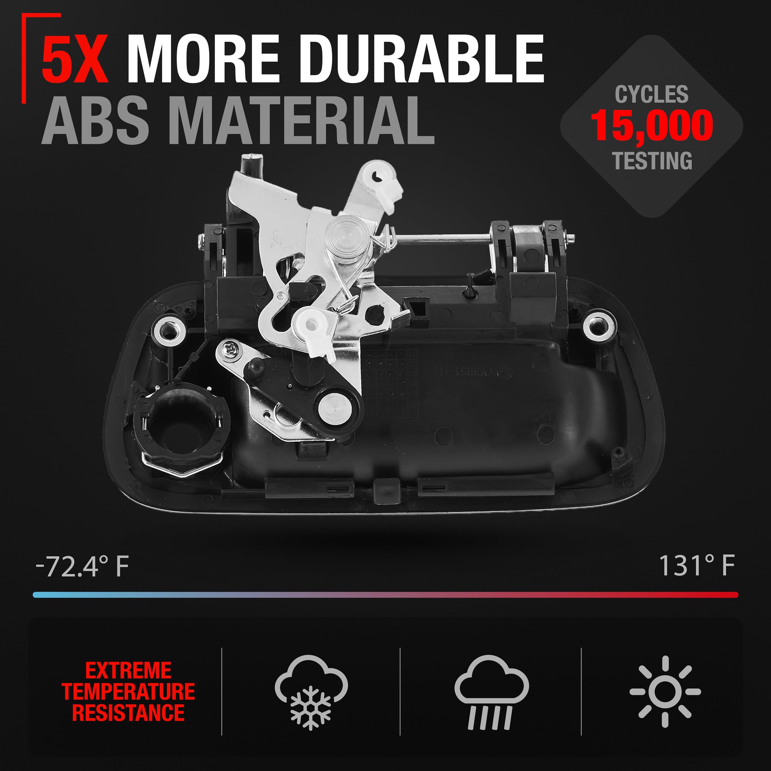 Trubuilt1 Automotive Tailgate Handle Latch With Keyhole - Compatible With 2000-2006 Toyota Tundra - Tail Gate Handle Assembly Textured Black - Oem 69090-0C030-C0, 69090-0C010, 80866, To1915110.