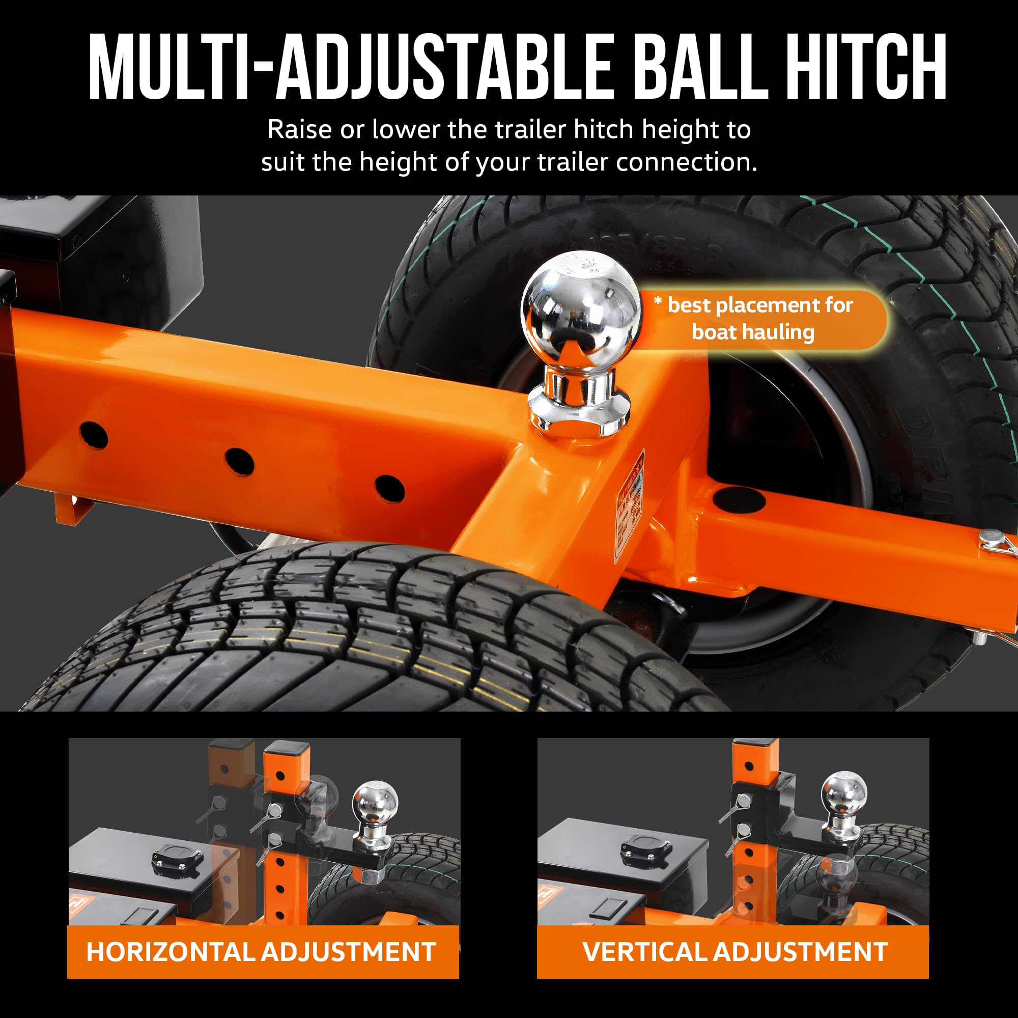 Superhandy Electric Trailer Dolly Super-Duty 7500Lbs Max Trailer Weight, 5500Lbs For Boats, 1100Lbs Tongue Weight, All-Terrain Wheels Ideal For Rvs, Toy Haulers, Car Trailers, And Campers