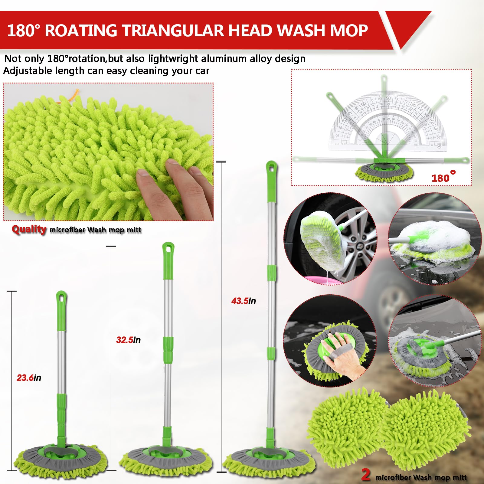 GASLIKE 56Pcs Car Wash Cleaning Kit with Foam Gun & Long Handle Brush - Complete Car Detailing Supplies