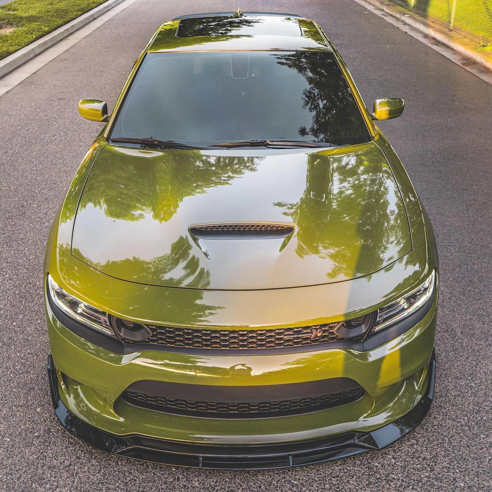 NeespoC Bumper Lip Splitter Spoiler for Dodge Charger SRT/RT 2015-2023, Gloss Black, ABS Plastic Body Kit