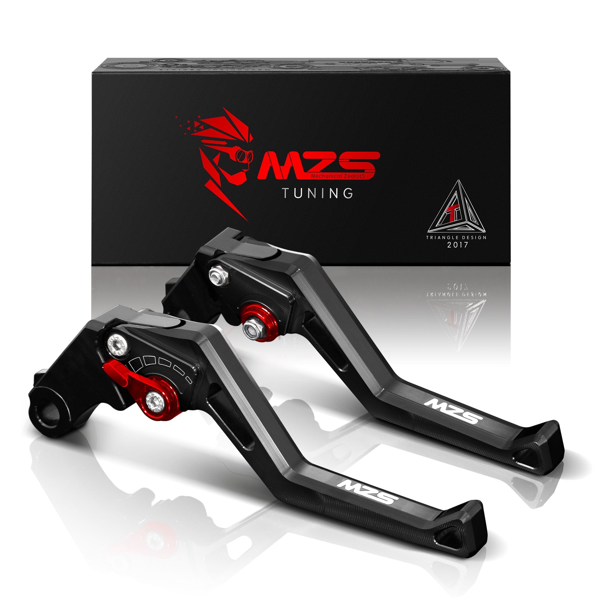 MZS Black Motorcycle Clutch Brake Levers Compatible with Street Triple 08-16, Tiger 800/XC 11-14, Tiger 1050 07-16, Thruxton 04-