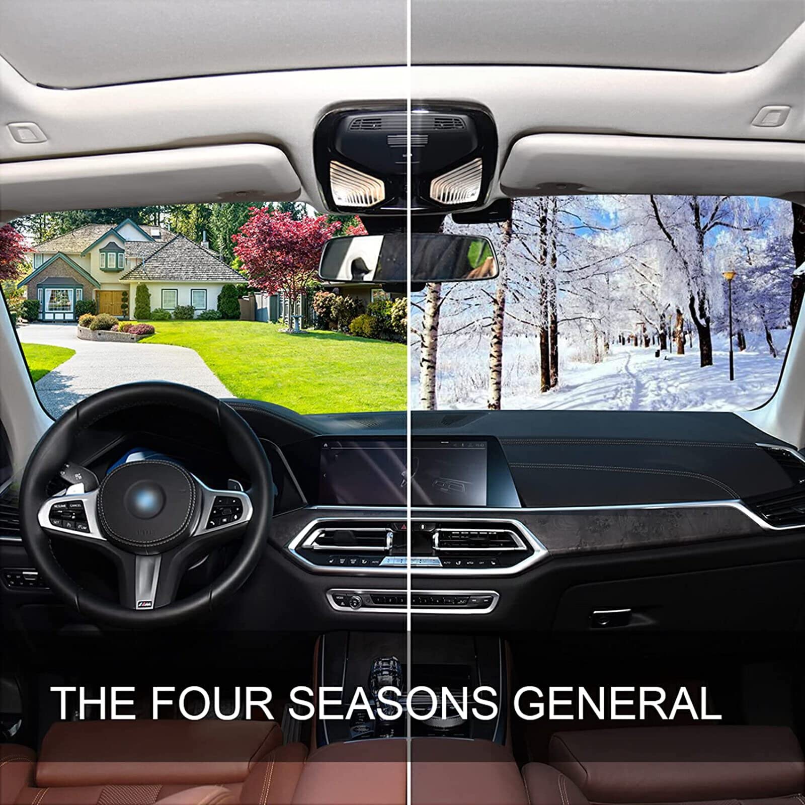 Oarencol Mushrooms Car Windshield Sun Shade Vintage Flower Leaves Foldable Uv Ray Sun Visor Protector Sunshade To Keep Your Vehi