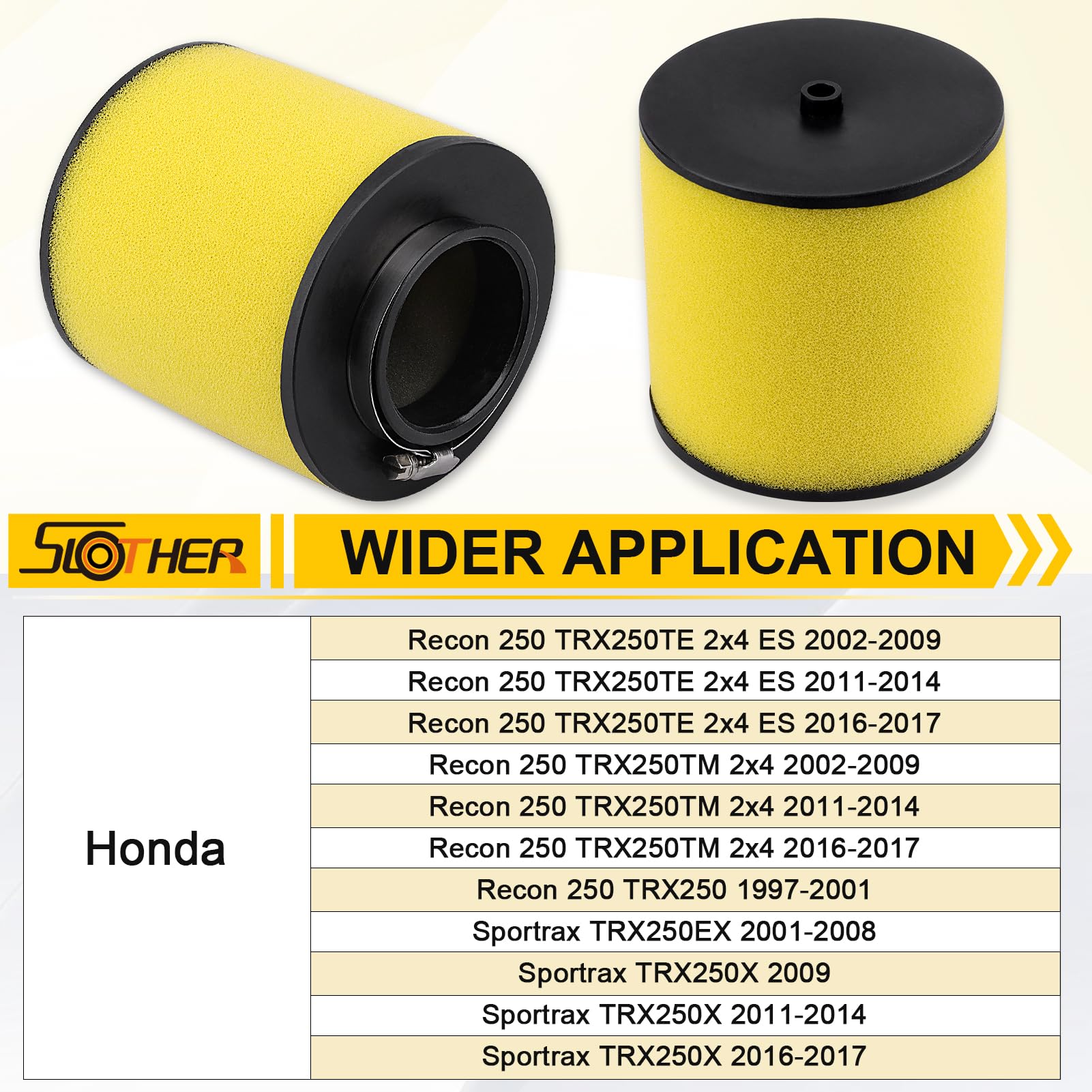 TRX 250 Air Filter Replacement for Honda Recon 250 TRX250 TRX250TE TRX250TM ATV Sportrax 250 TRX250EX TRX250X RECON 250 17254-HM