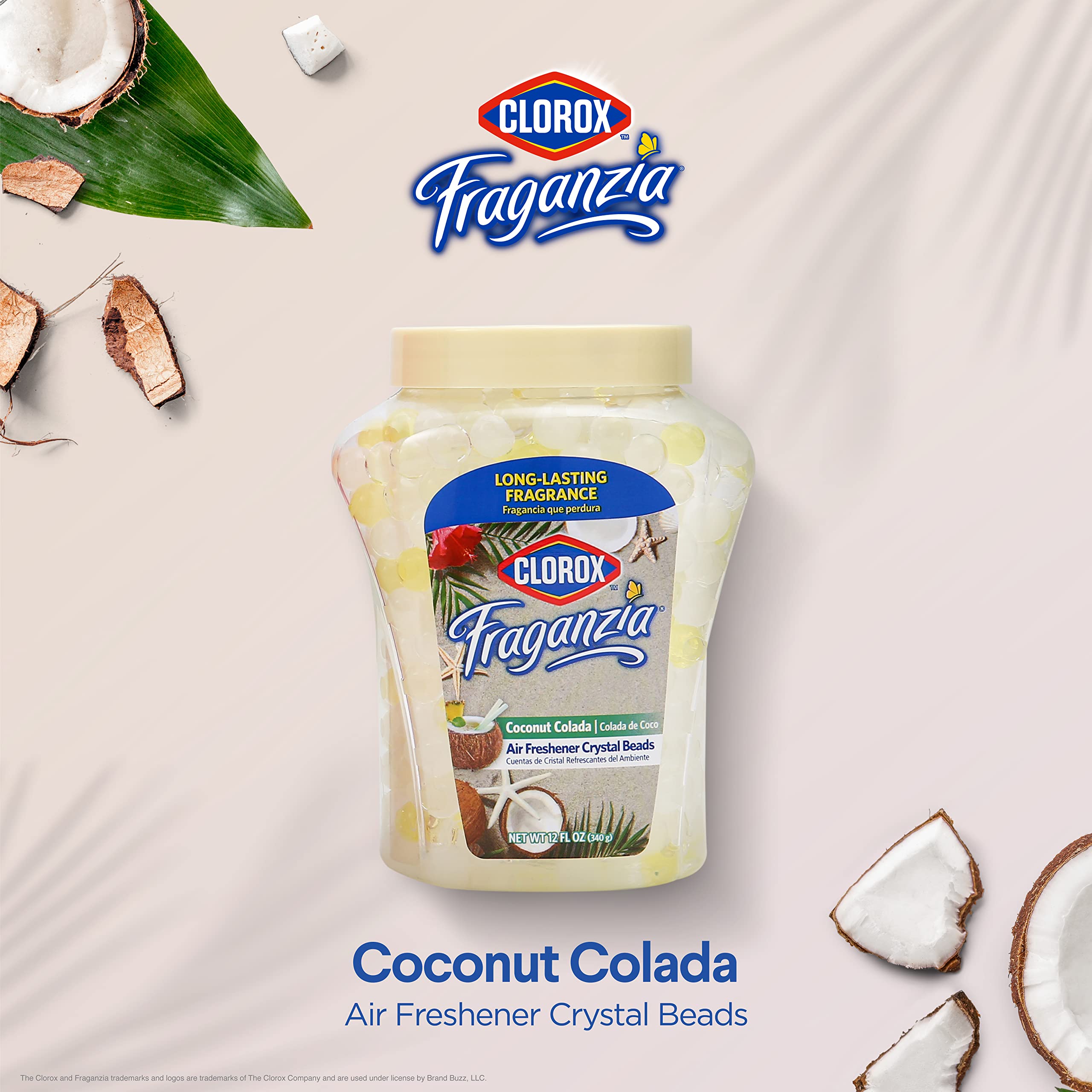 Clorox Fraganzia Air Freshener Beads, 12oz Triple Pack - Fresh Ocean Breeze, Coconut Colada, Hawaiian Escape
