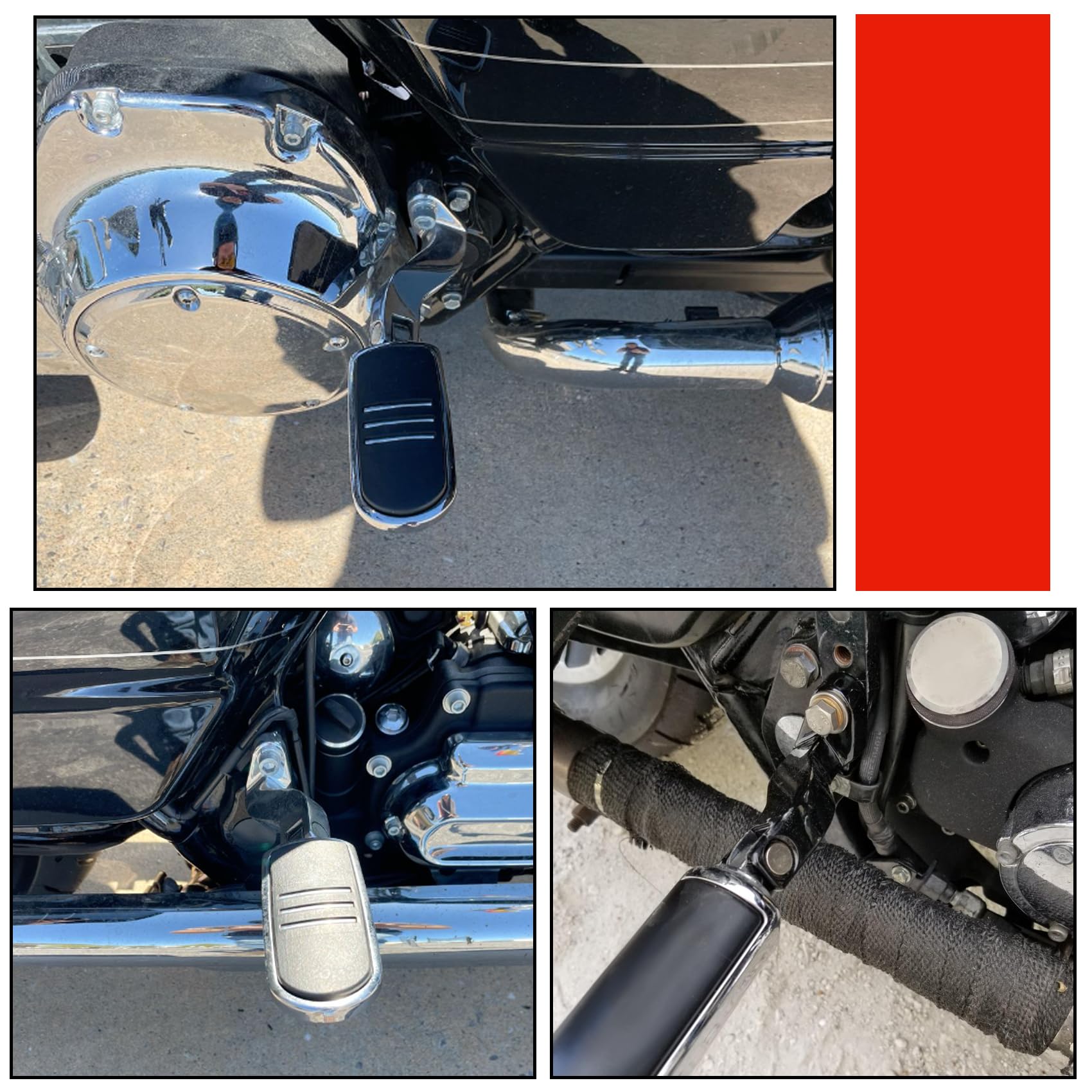 WOWTK 10mm Rear Passenger Footpeg Mounting Kit for Harley Touring Road King Road Glide Street Glide Electra Glide Models 1993-20